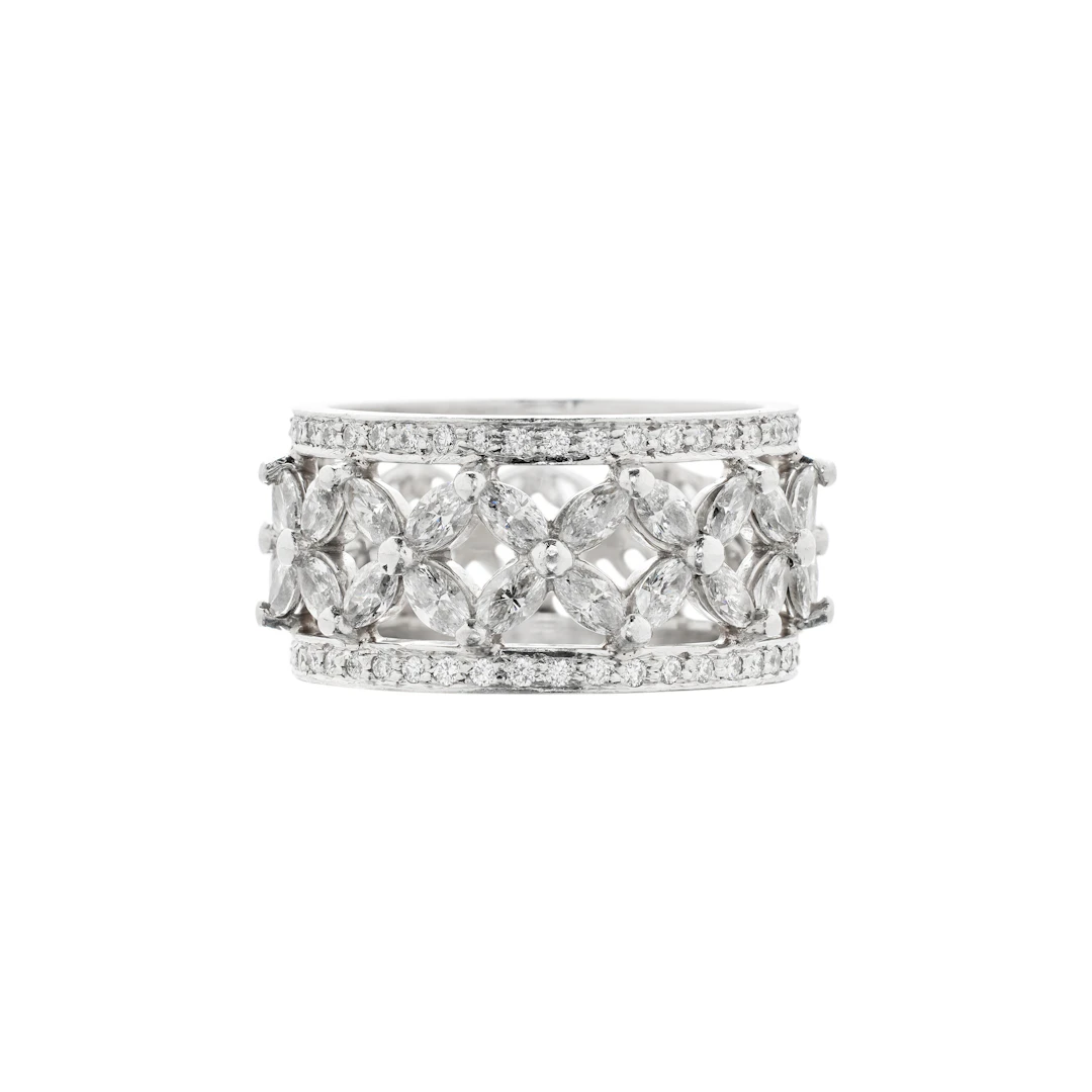 Platinum and Diamond Victoria Band Ring