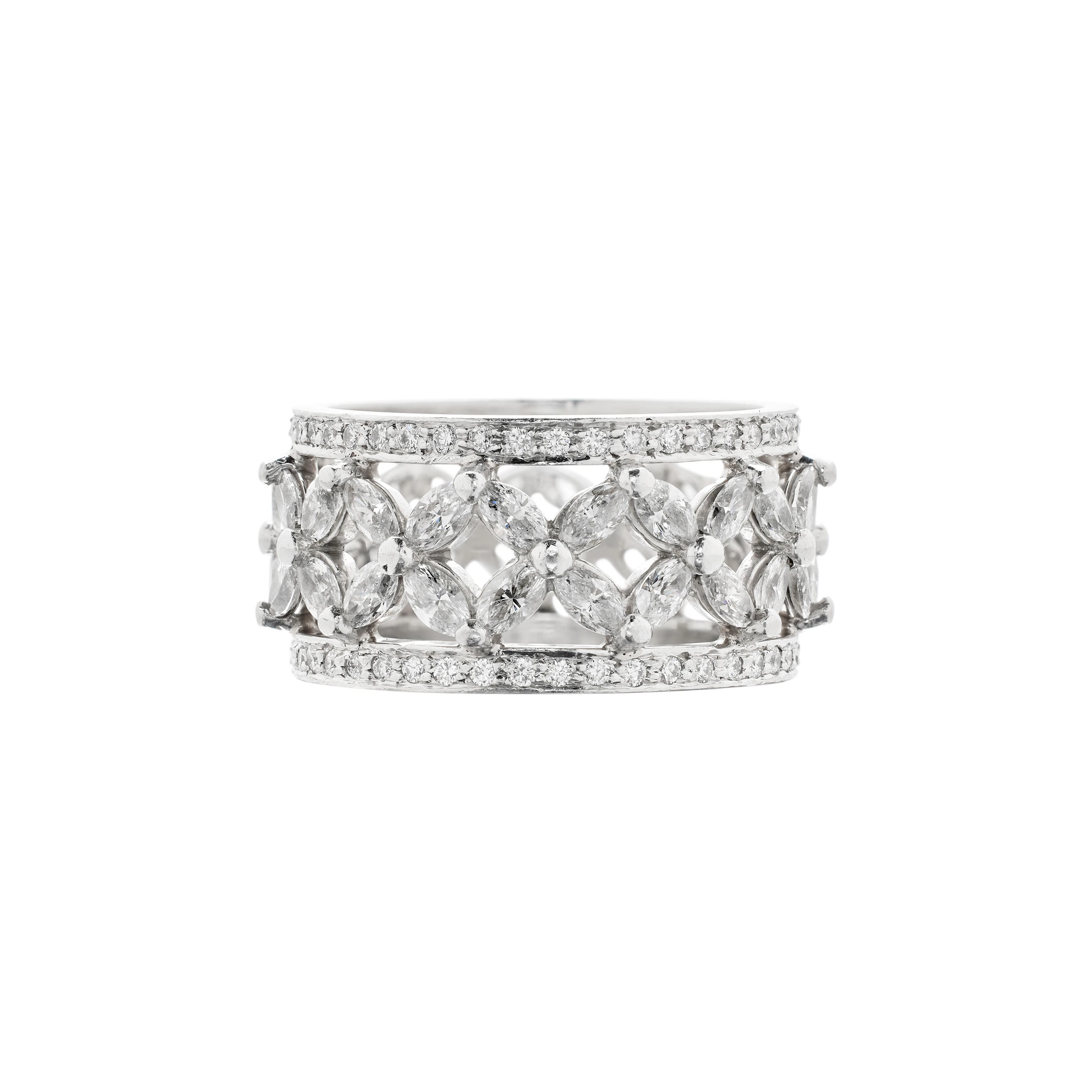 Platinum and Diamond Victoria Band Ring