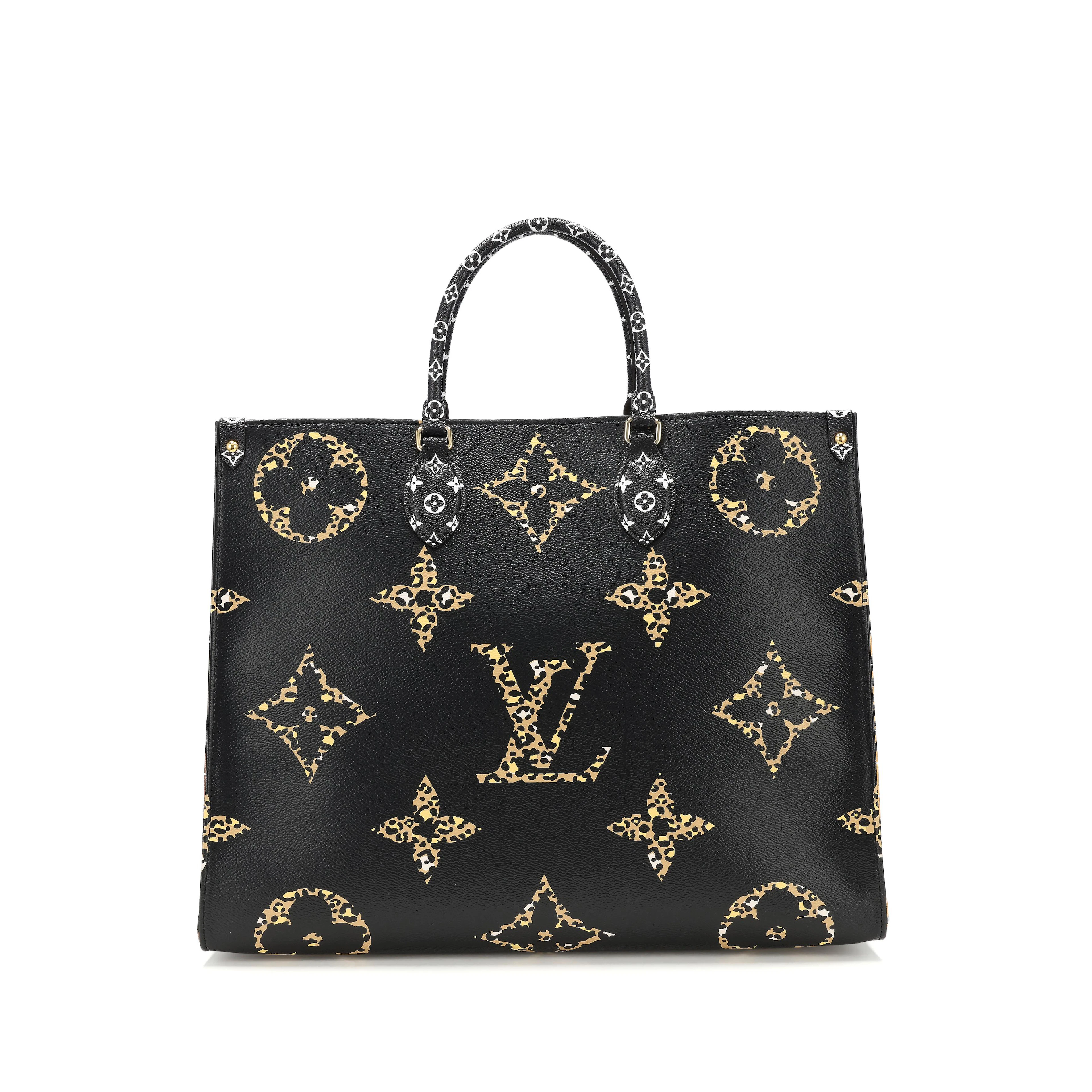Black and Orange Jungle Giant Monogram OnTheGo Tote GM, 2019