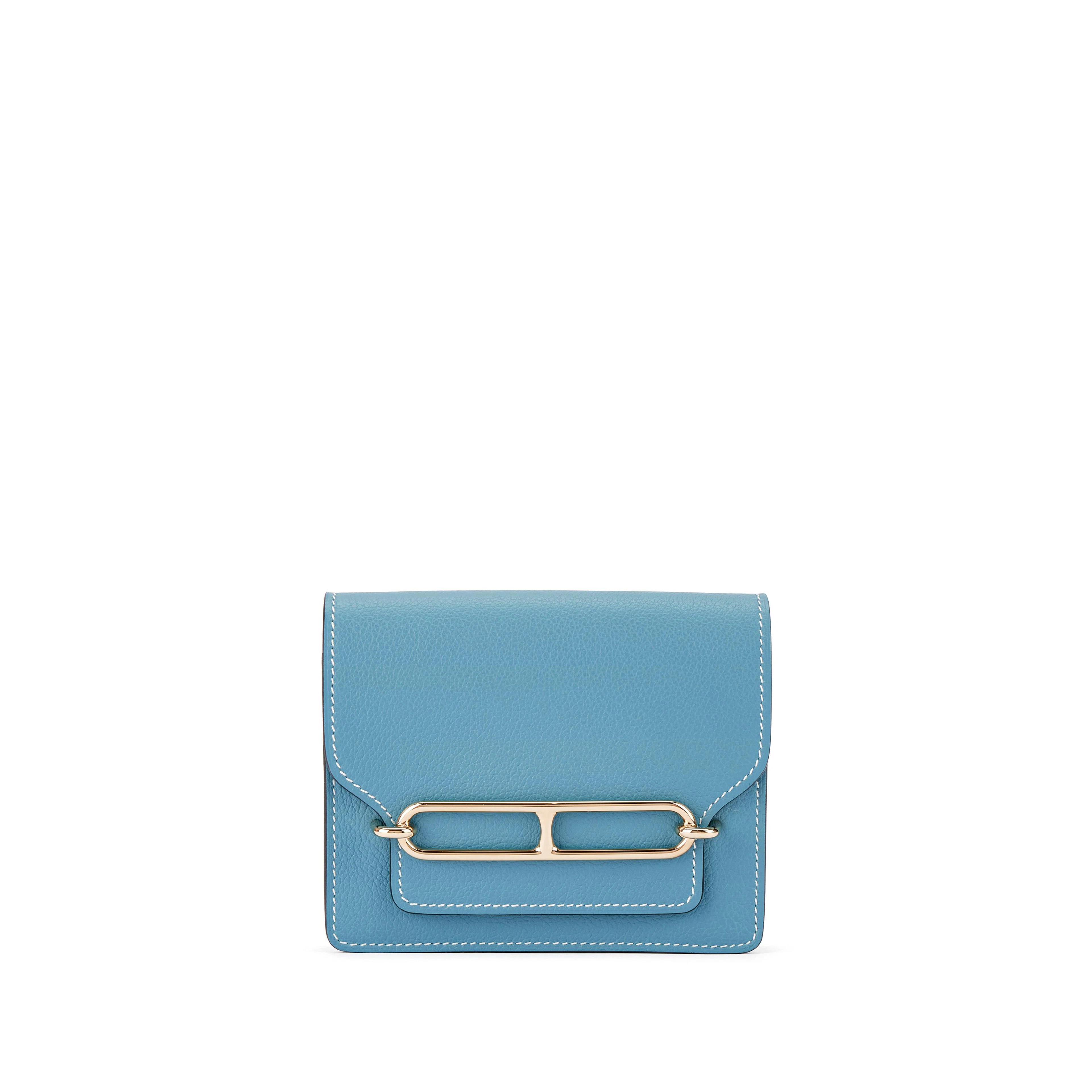 New Bleu Jean Evercolor Roulis Slim Wallet Permabrass Hardware, 2023