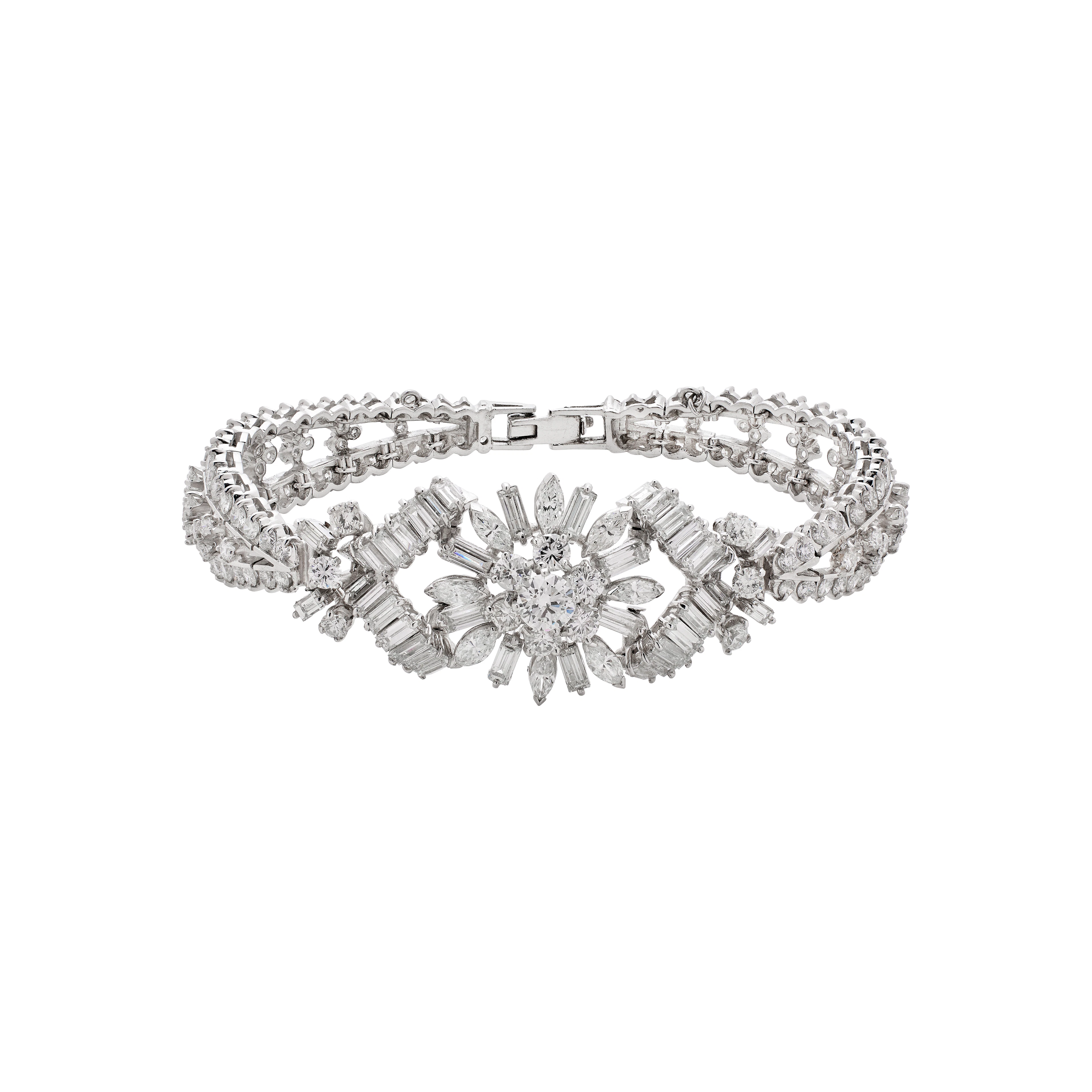Vintage Platinum and 17.00ctw Diamond Bracelet