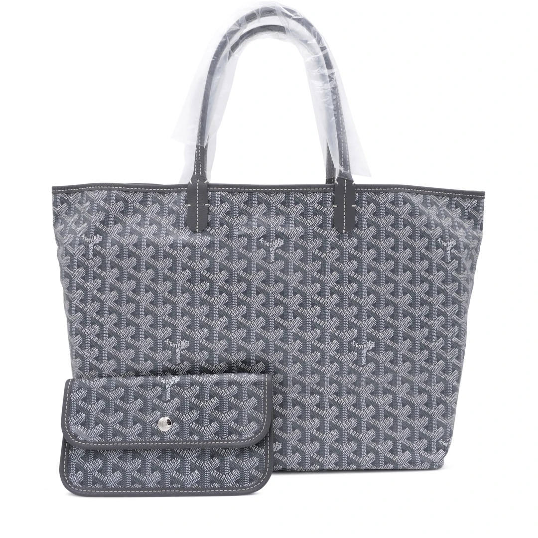 Grey Goyardine Canvas and Chevroches Calfskin Saint Louis PM Tote