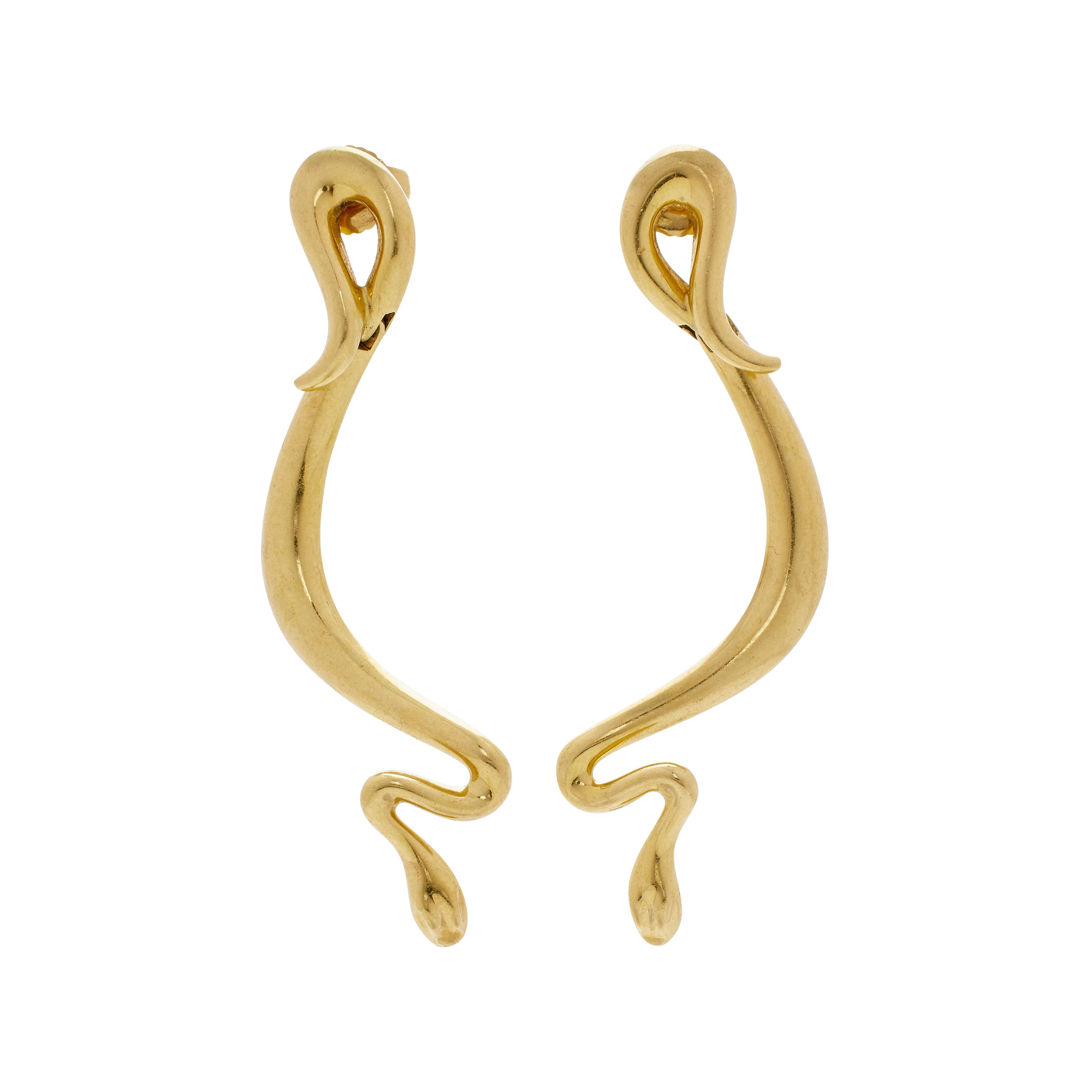 Vintage Gold Snake Earrings