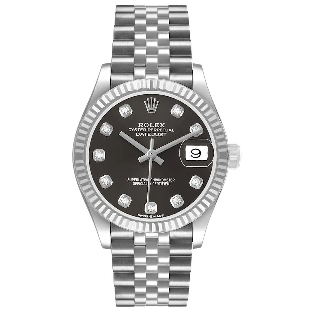 Datejust (Reference 278274). A 31mm white gold stainless steel diamond-set