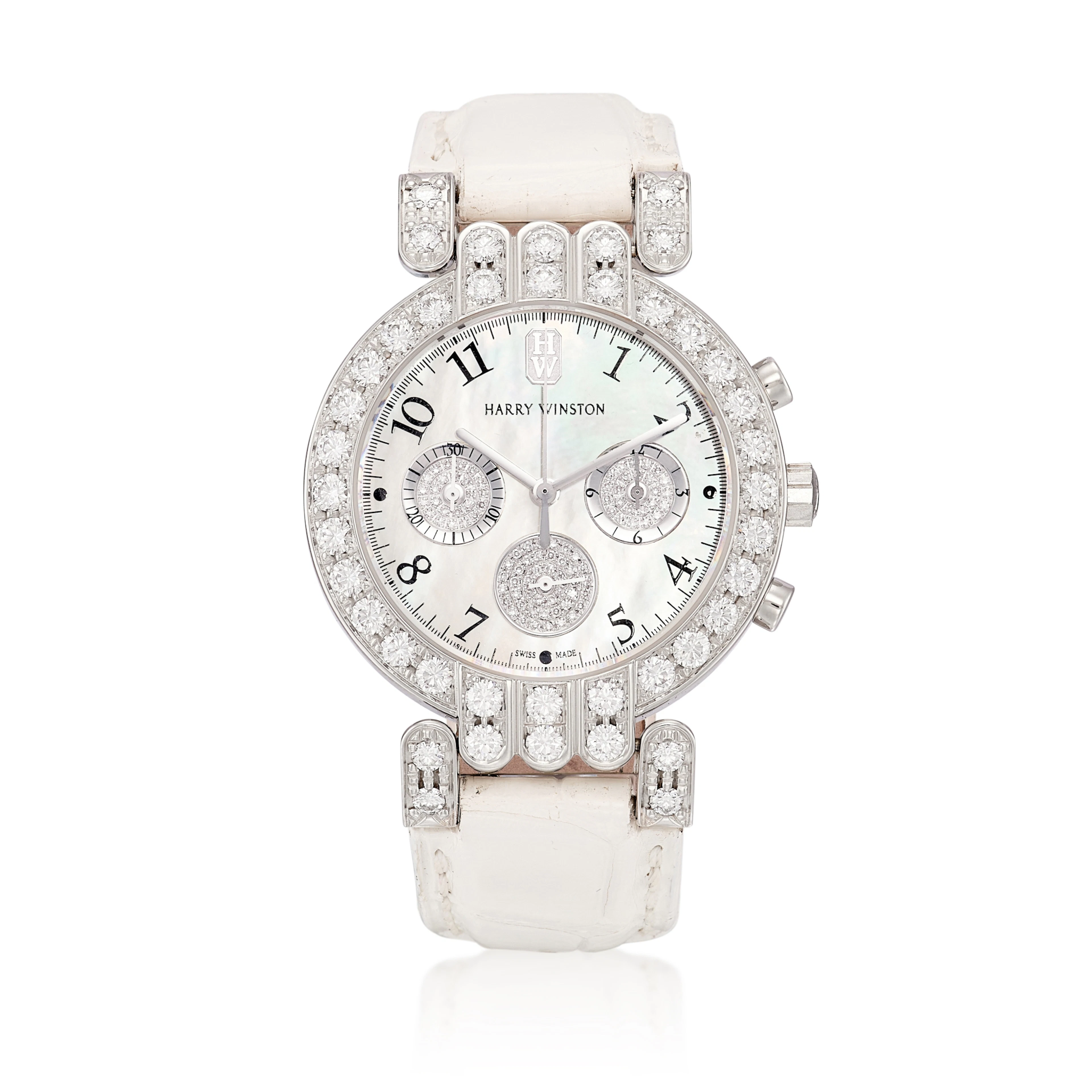 Premier (Reference 200MCQ37W). A 36.5mm white gold diamond-set quartz