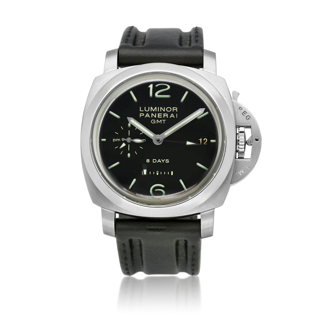 Luminor 1950 8 Days GMT (Reference PAM00233). A 44mm stainless steel