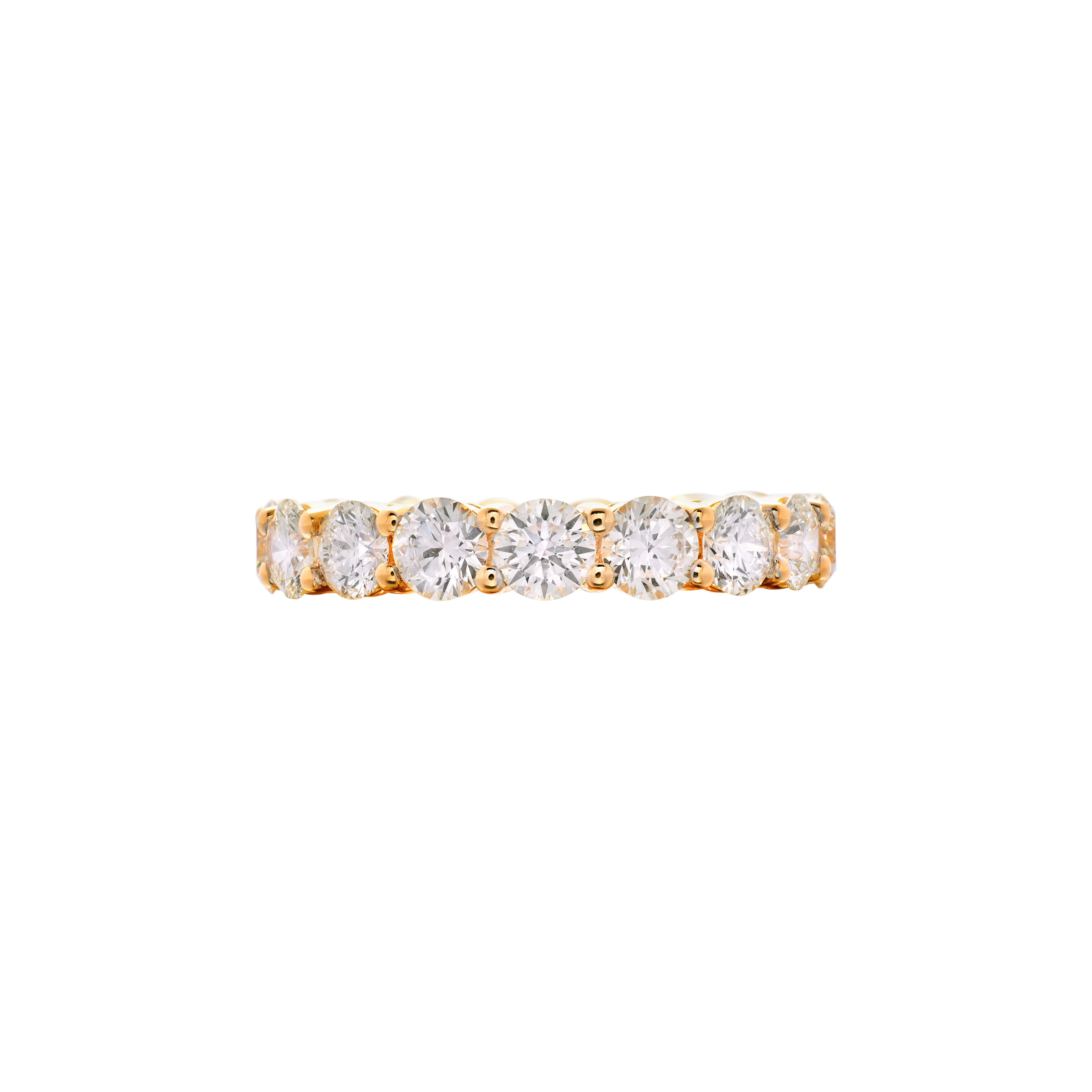 Gold and 3.85ctw Round Brilliant Cut Diamond Eternity Band Ring