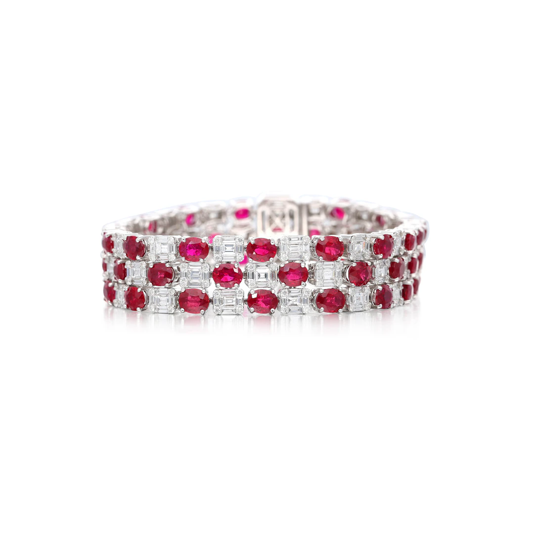 White Gold, Ruby and Diamond Bracelet