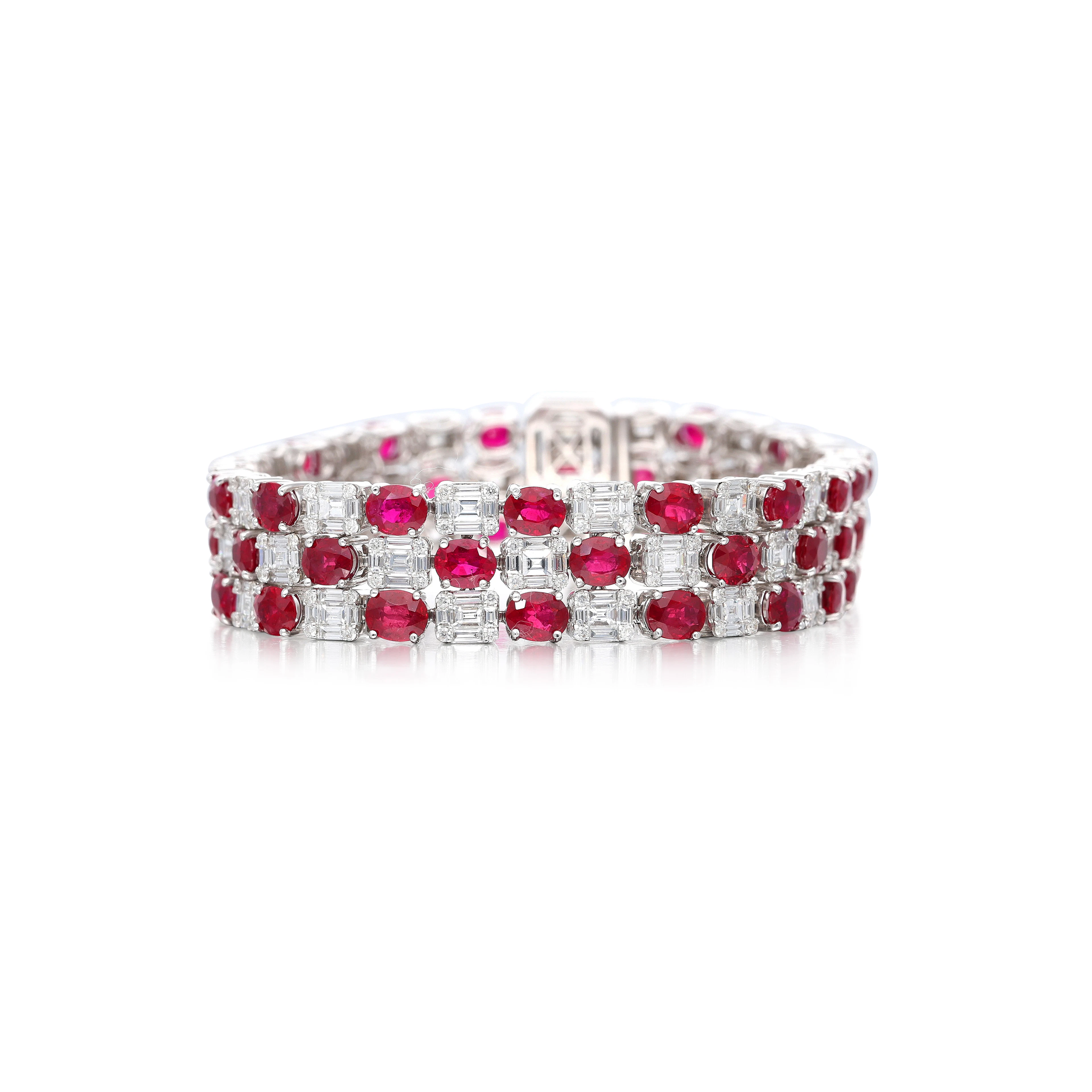 White Gold, Ruby and Diamond Bracelet