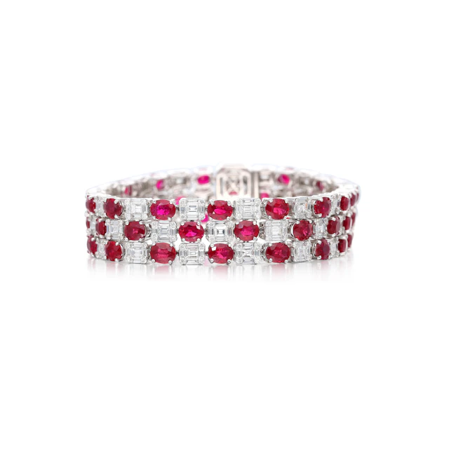 White Gold, Ruby and Diamond Bracelet