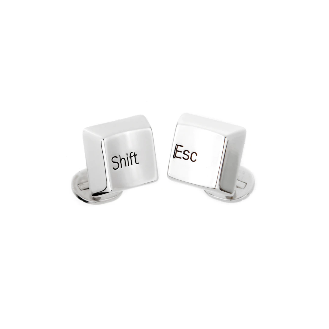White Gold Shift Escape Cufflinks