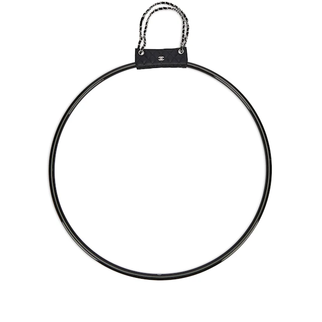 Black Quilted Lambskin Hula Hoop Flap Bag Silver Hardware
