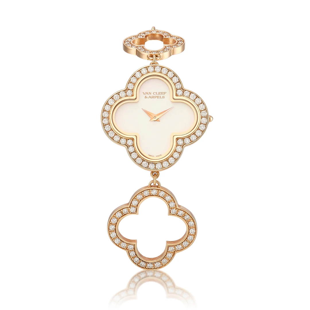 Van Cleef & Arpels. A 26.5mm rose gold diamond-set quartz wristwatch. 2020