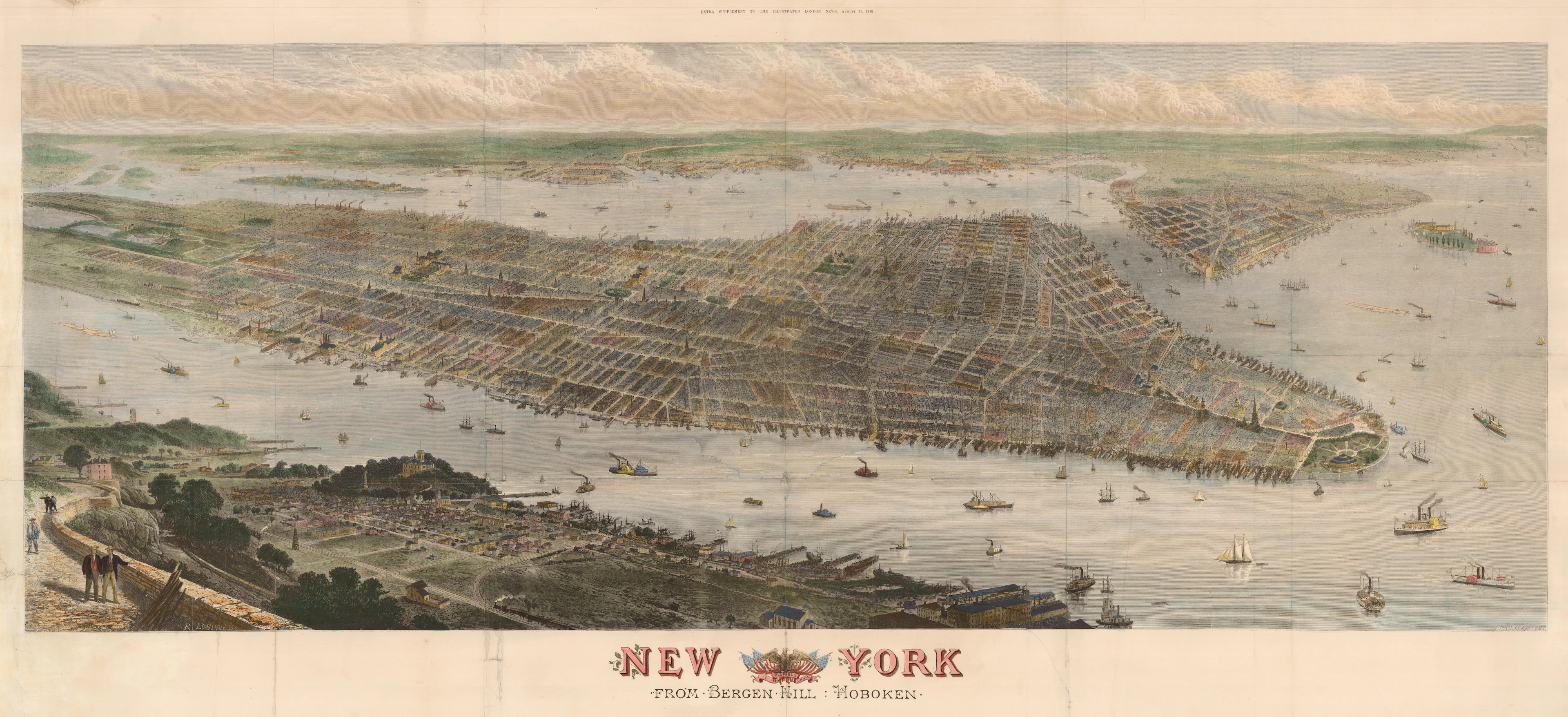 British Prospect Map of Manhattan Island, New York