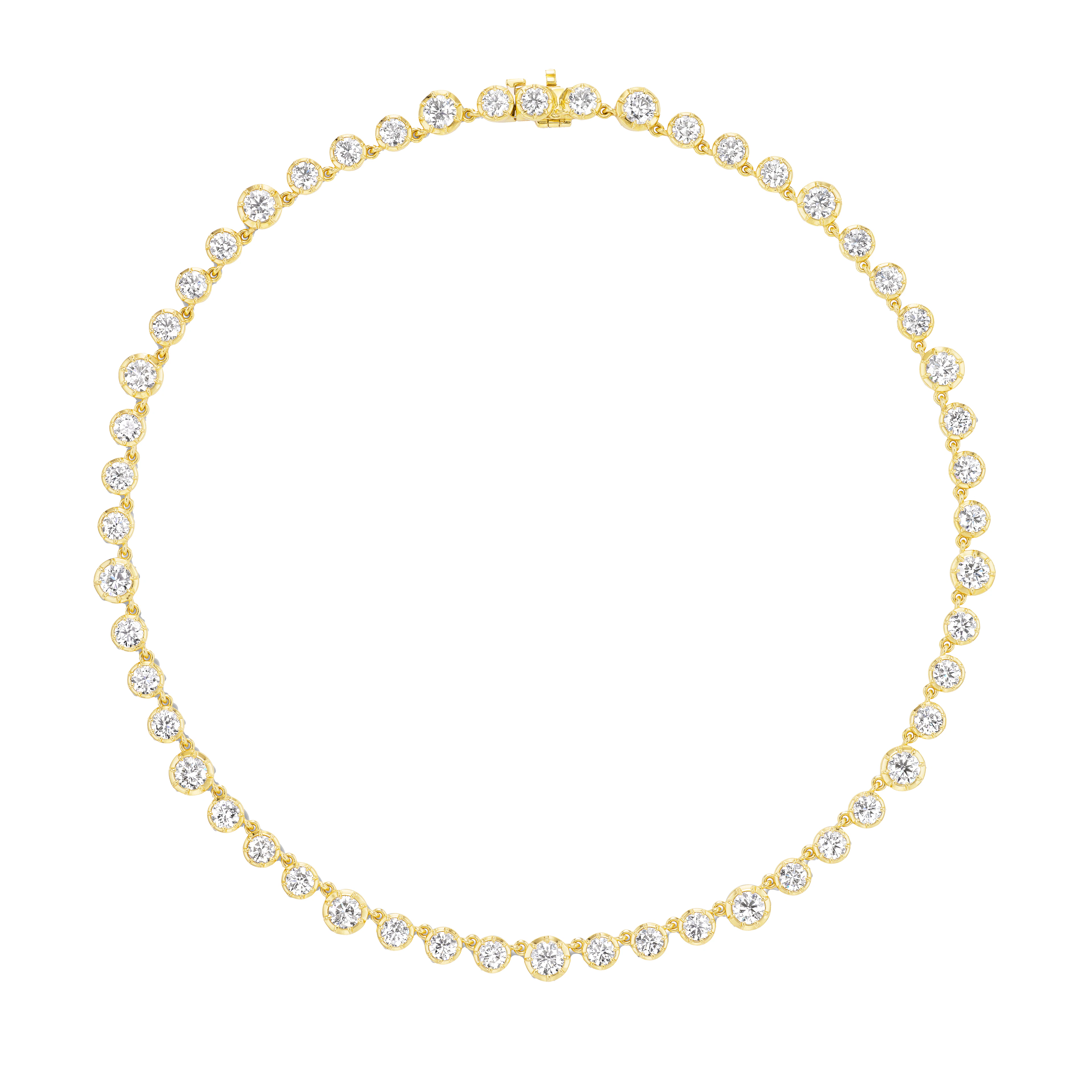 Gold and 18.25ctw Round Brilliant Cut Diamond Necklace