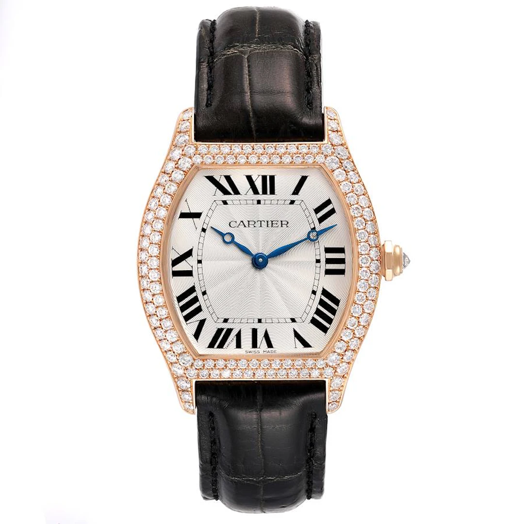 Tortue (Reference WA503751). A 34mm rose gold diamond-set manual wind