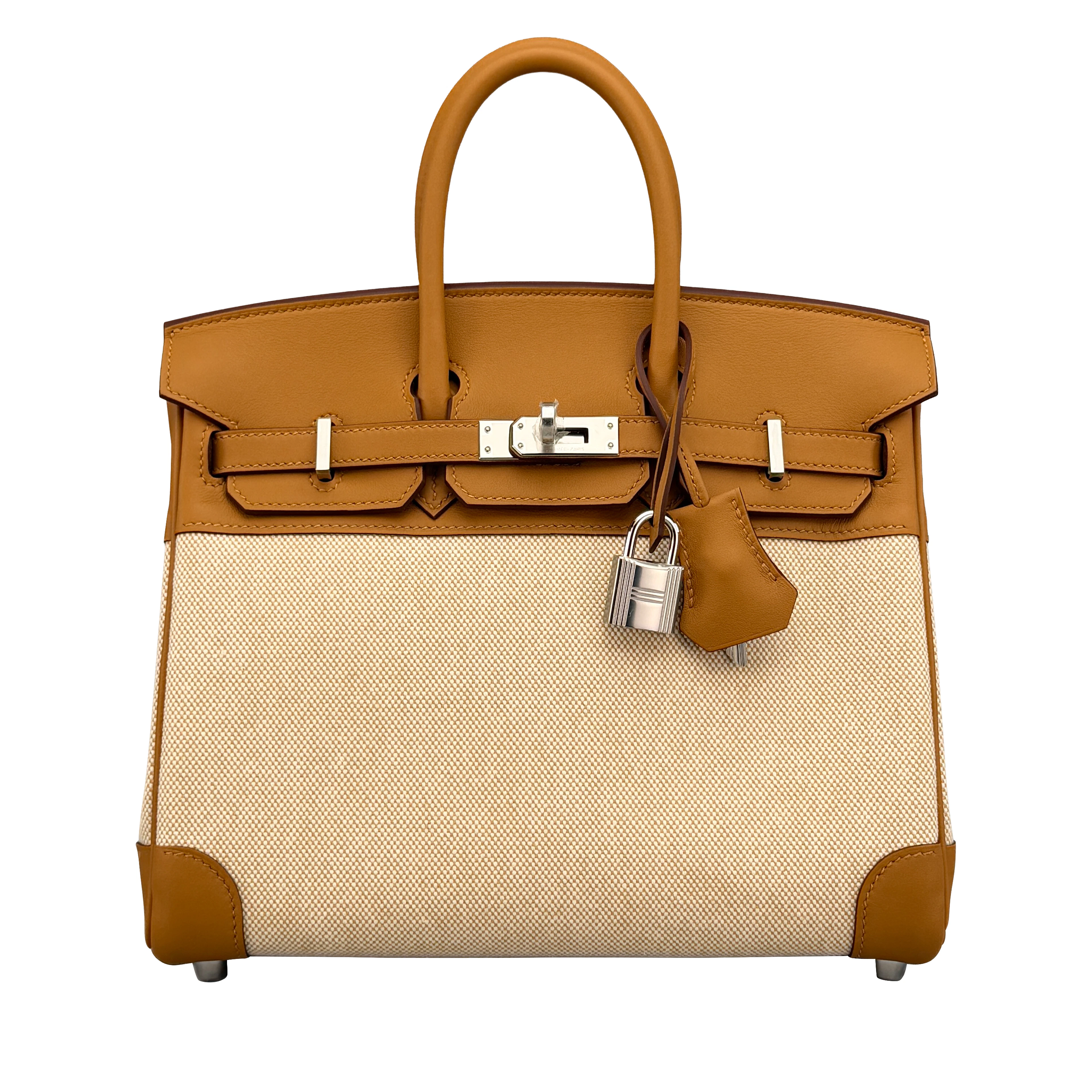 Sesame Swift and Ecru Toile Quadrille Birkin 25 Palladium Hardware, 2026