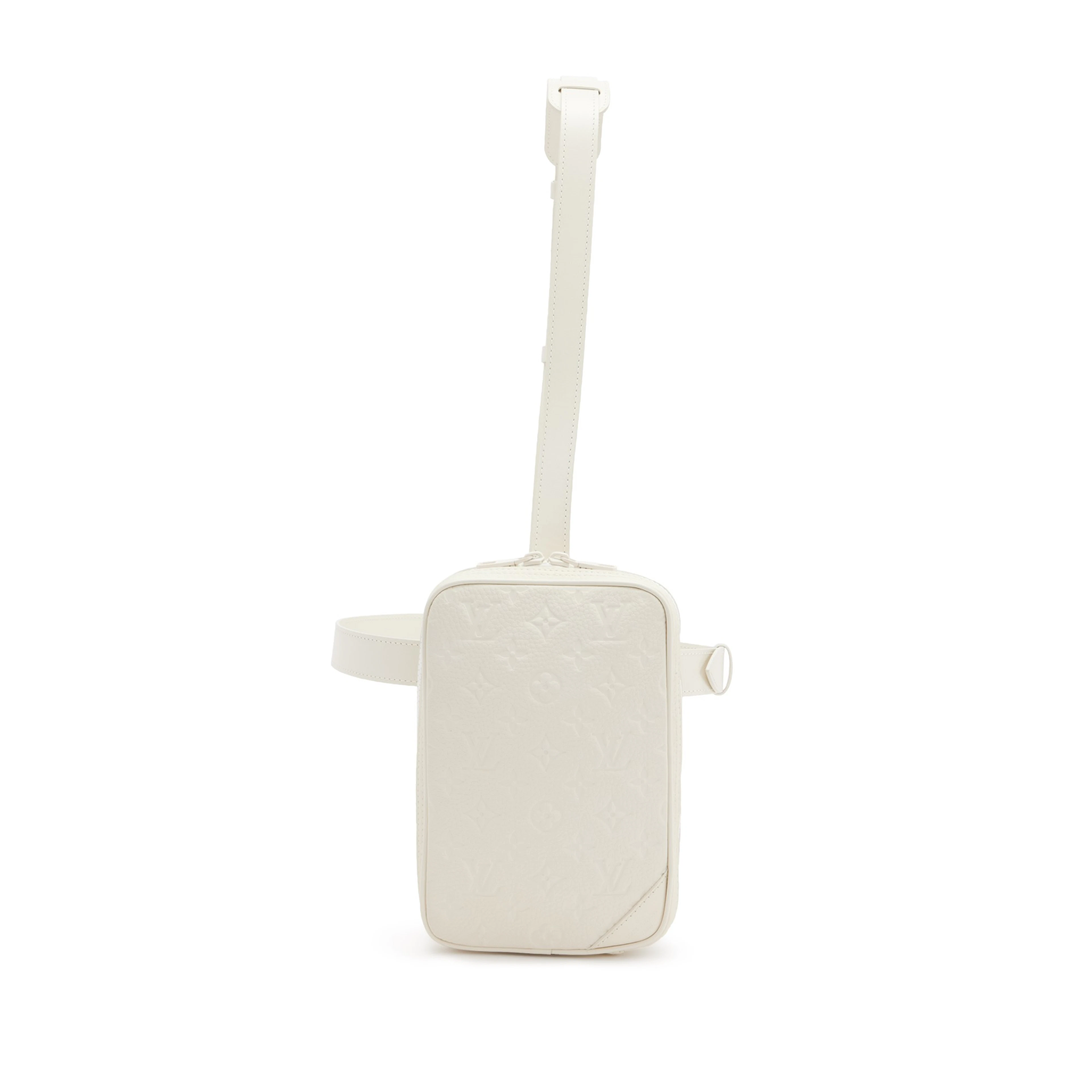 Virgil Abloh White Monogram Empreinte Leather Utility Side Bag White