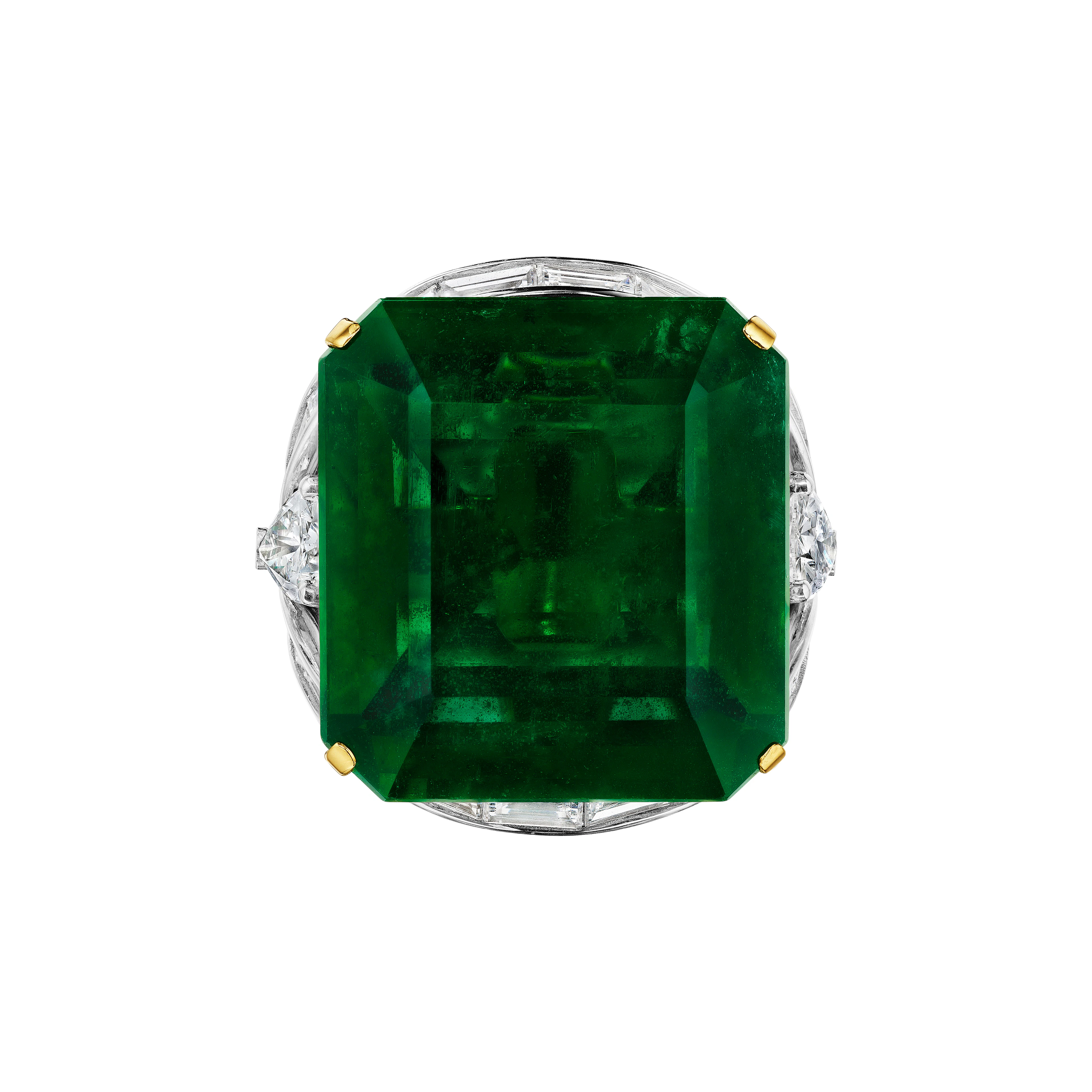 White Gold, Gold, 29.10ct Zambian Emerald and Diamond Ring
