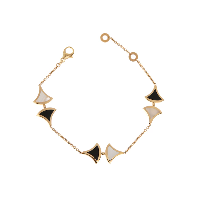Rose Gold, Mother of Pearl and Onyx Diva's Dream Bracelet