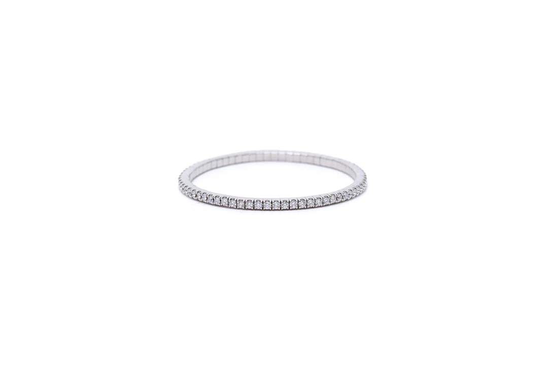 White Gold and Diamond Stretch Bracelet