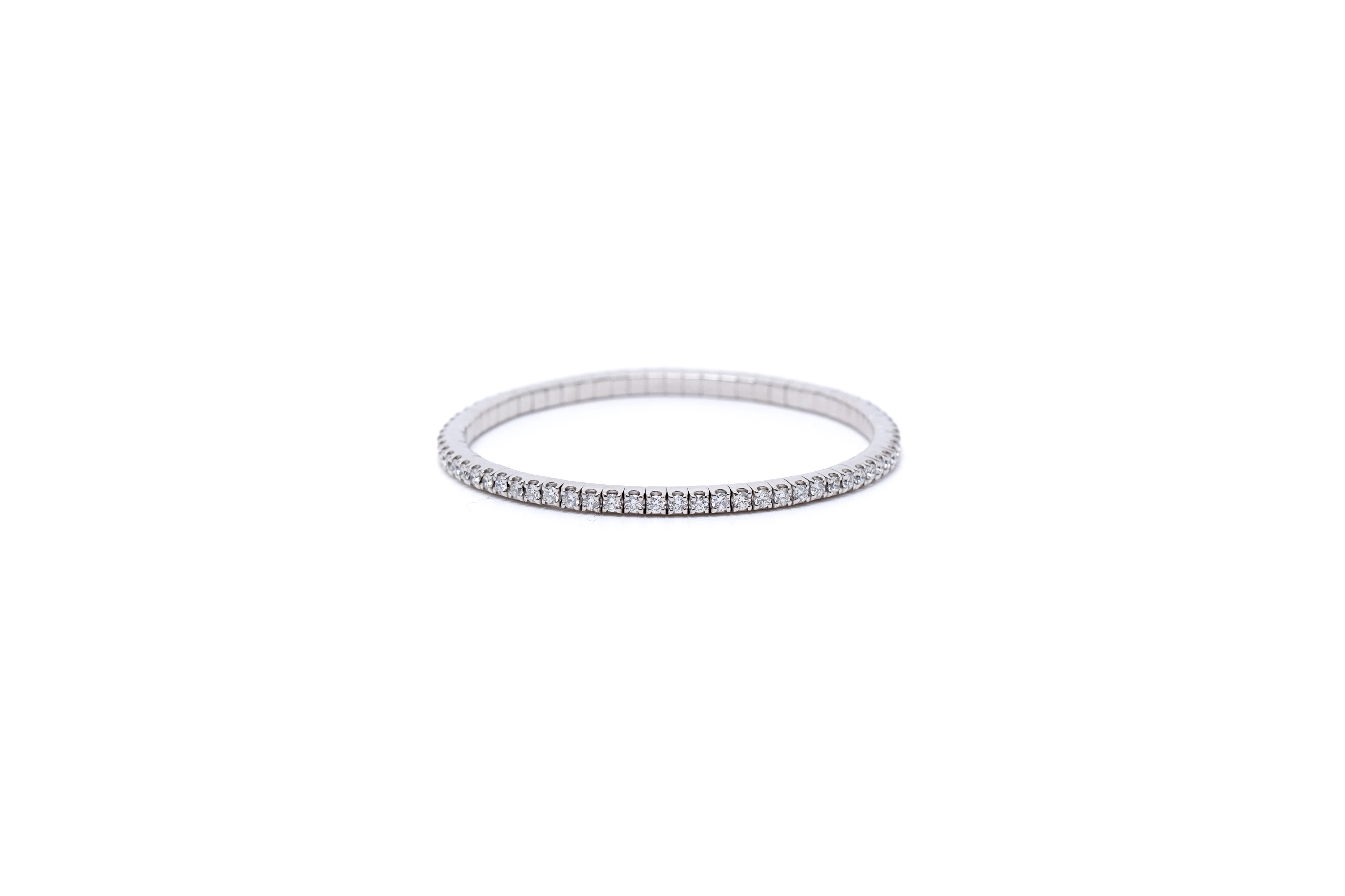 White Gold and Diamond Stretch Bracelet