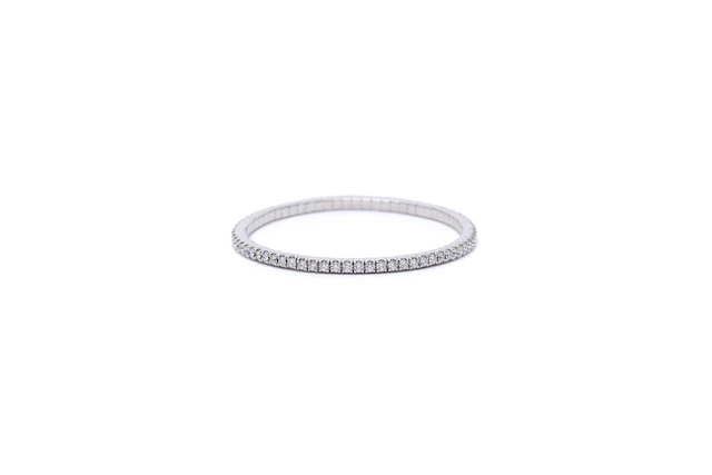 White Gold and Diamond Stretch Bracelet