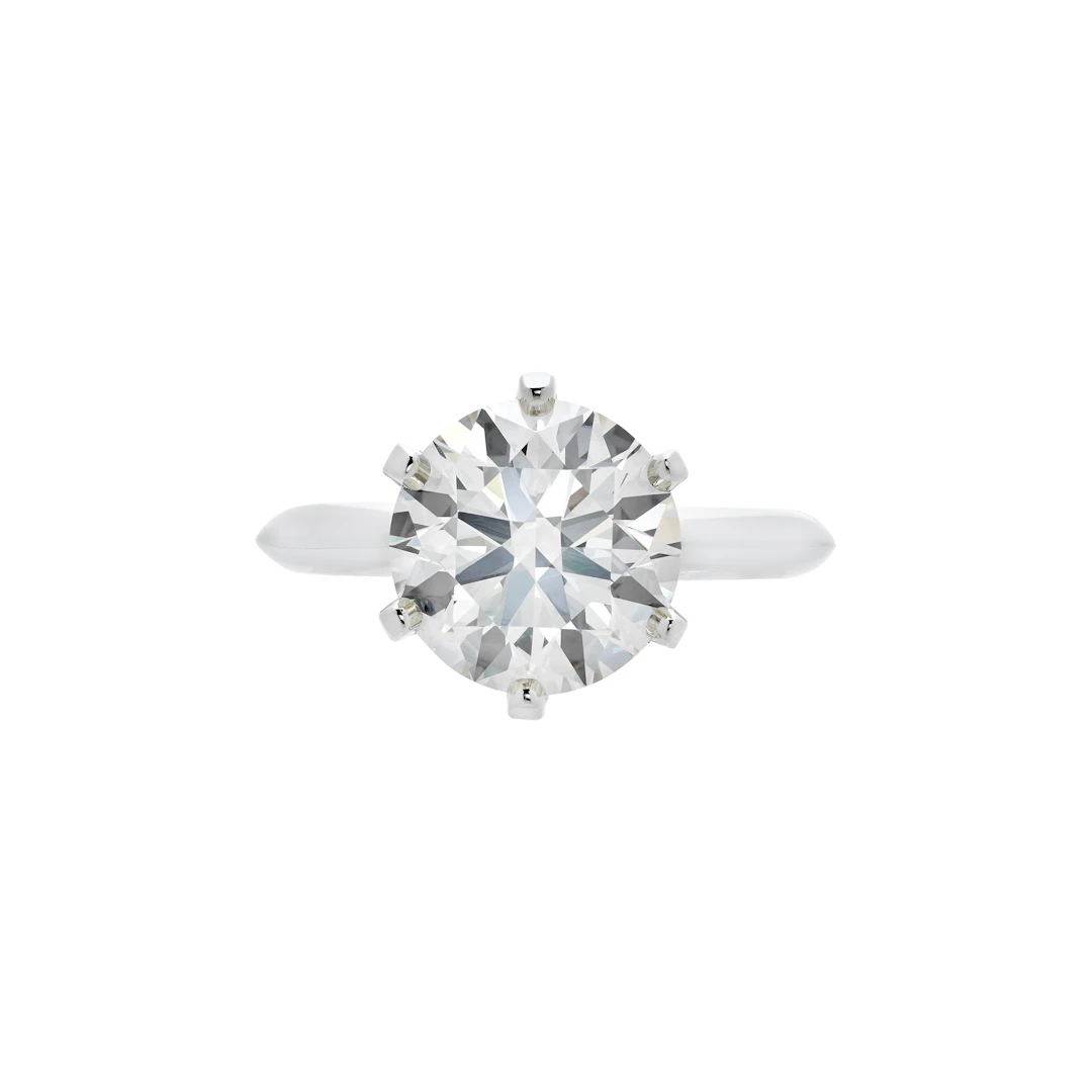 Platinum and 3.52ct Round Brilliant Cut Diamond Engagement Ring
