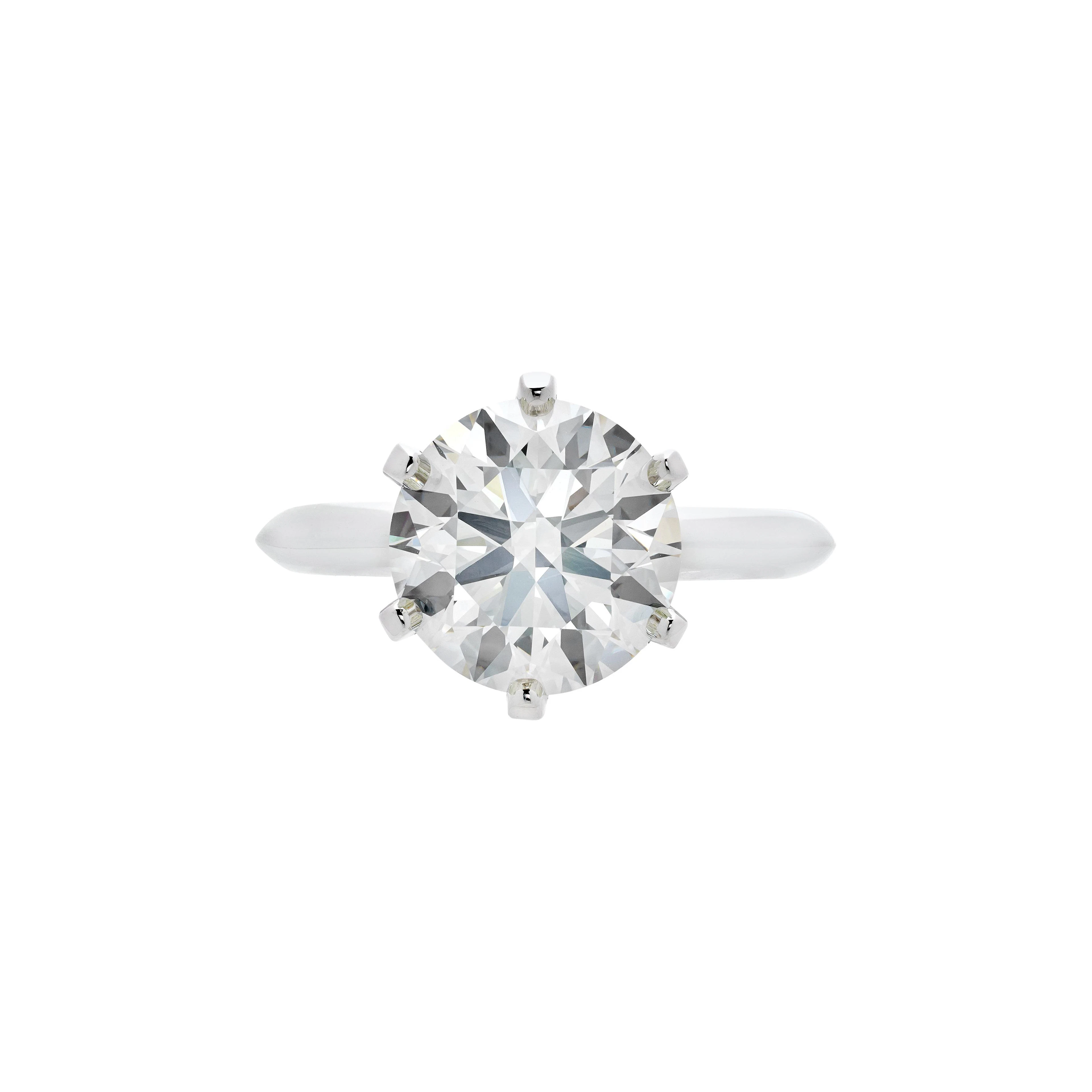 Platinum and 3.52ct Round Brilliant Cut Diamond Engagement Ring