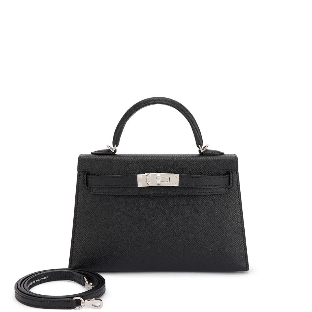 Black Epsom Mini Kelly II 20 Palladium Hardware, 2025