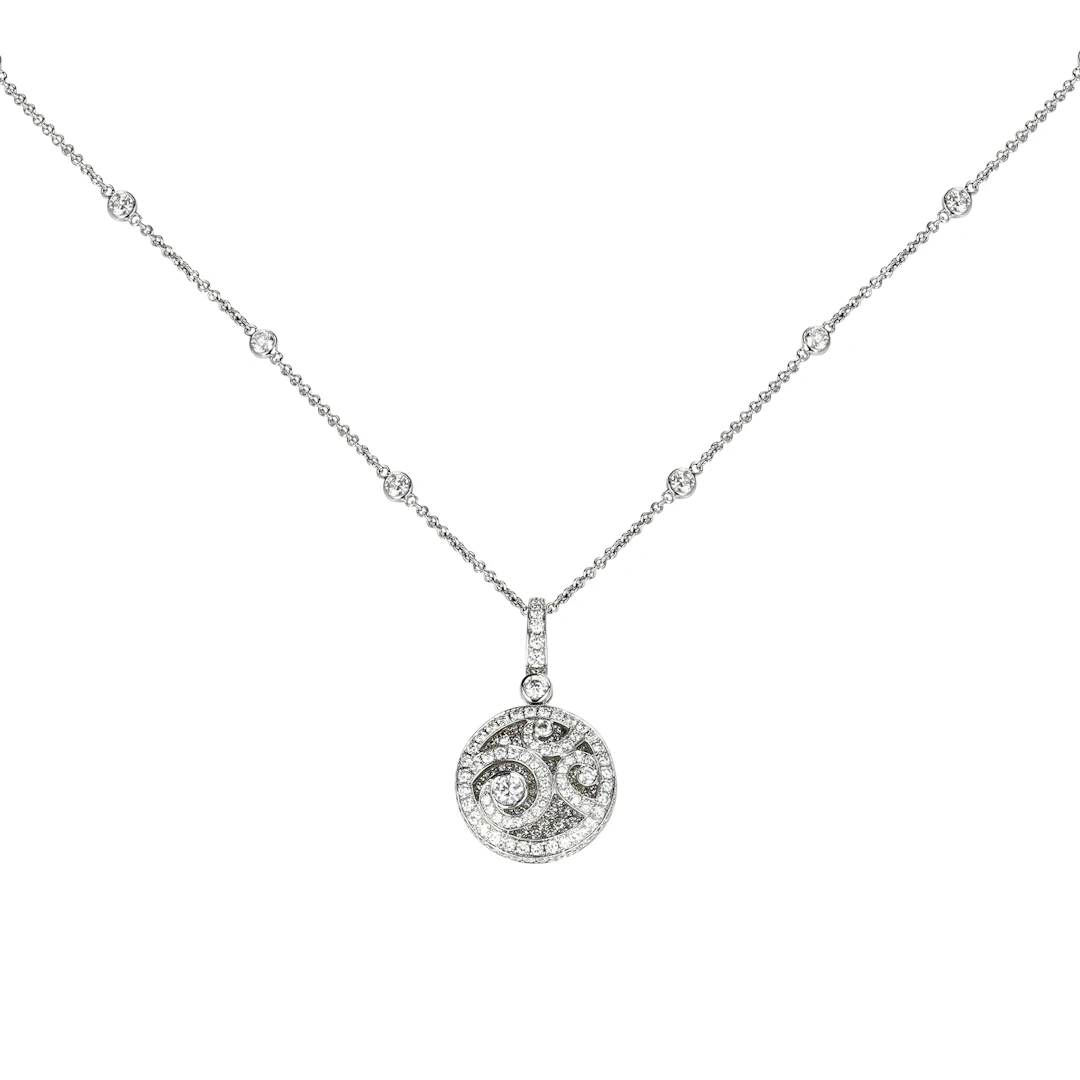 White Gold and Diamond Pendant Necklace