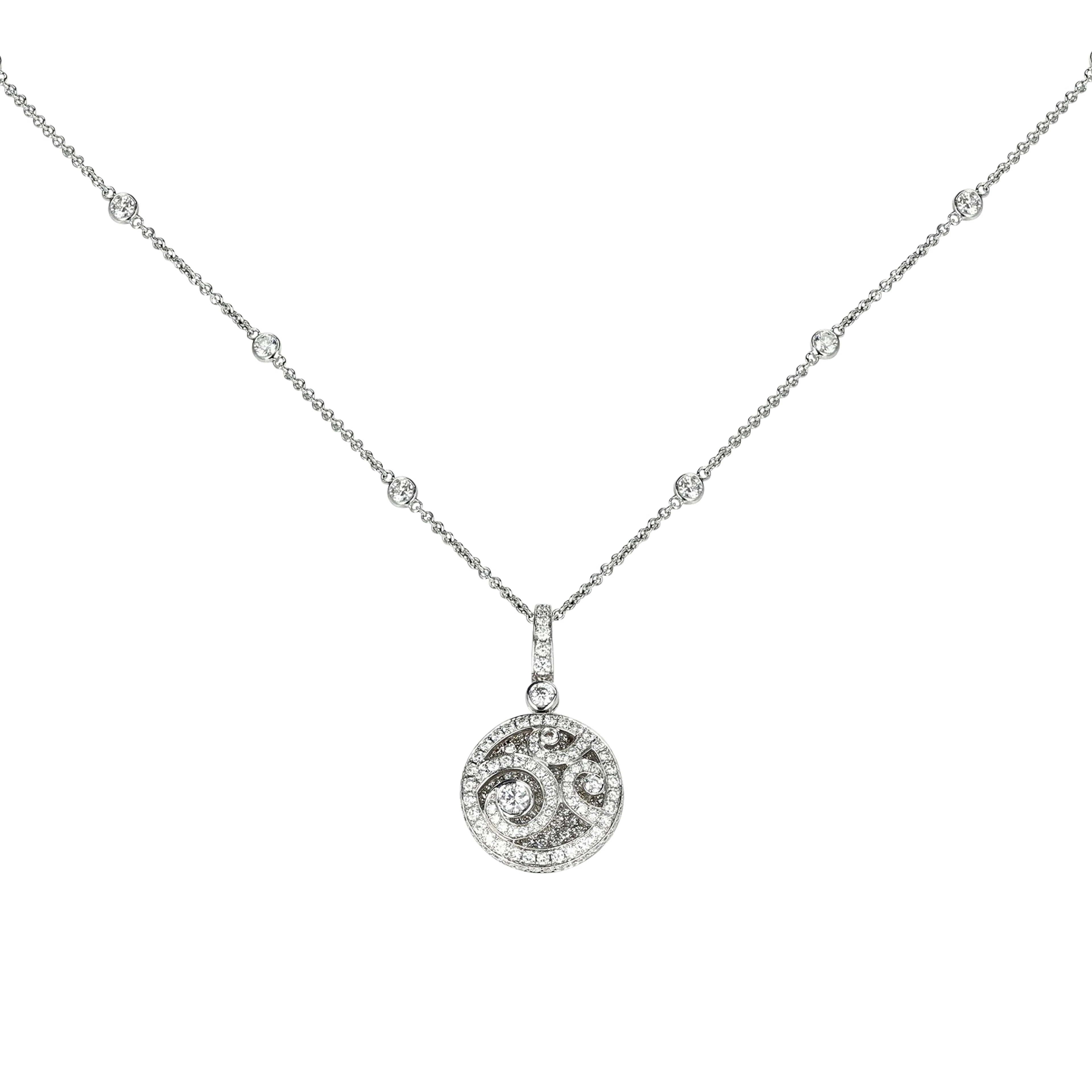 White Gold and Diamond Pendant Necklace