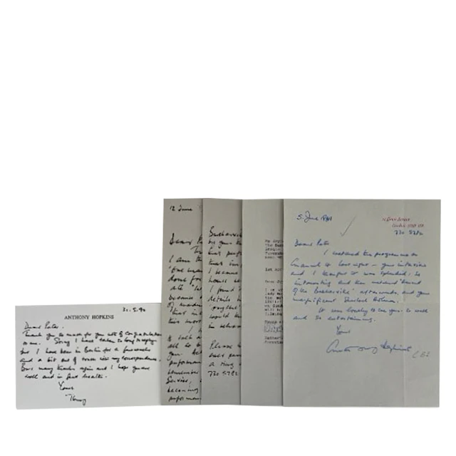 Signed Letters from Anthony Hopkins to Peter Cushing