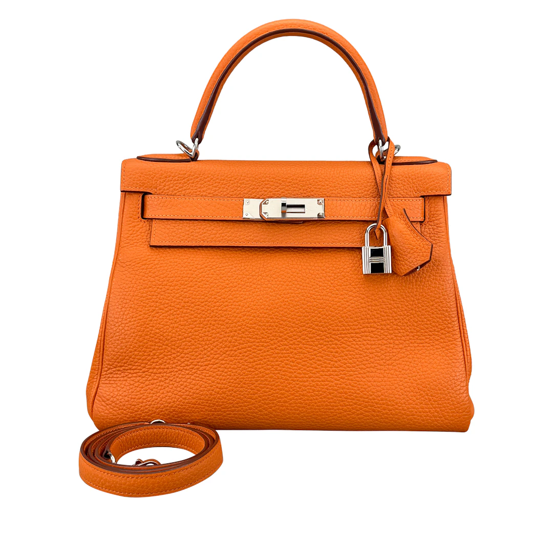 Orange Togo Retourne Kelly 28 Palladium Hardware, 2015