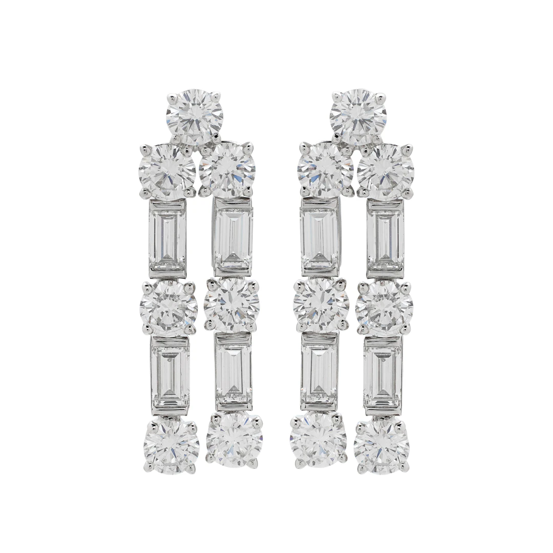 White Gold and Diamond Casino Earrings