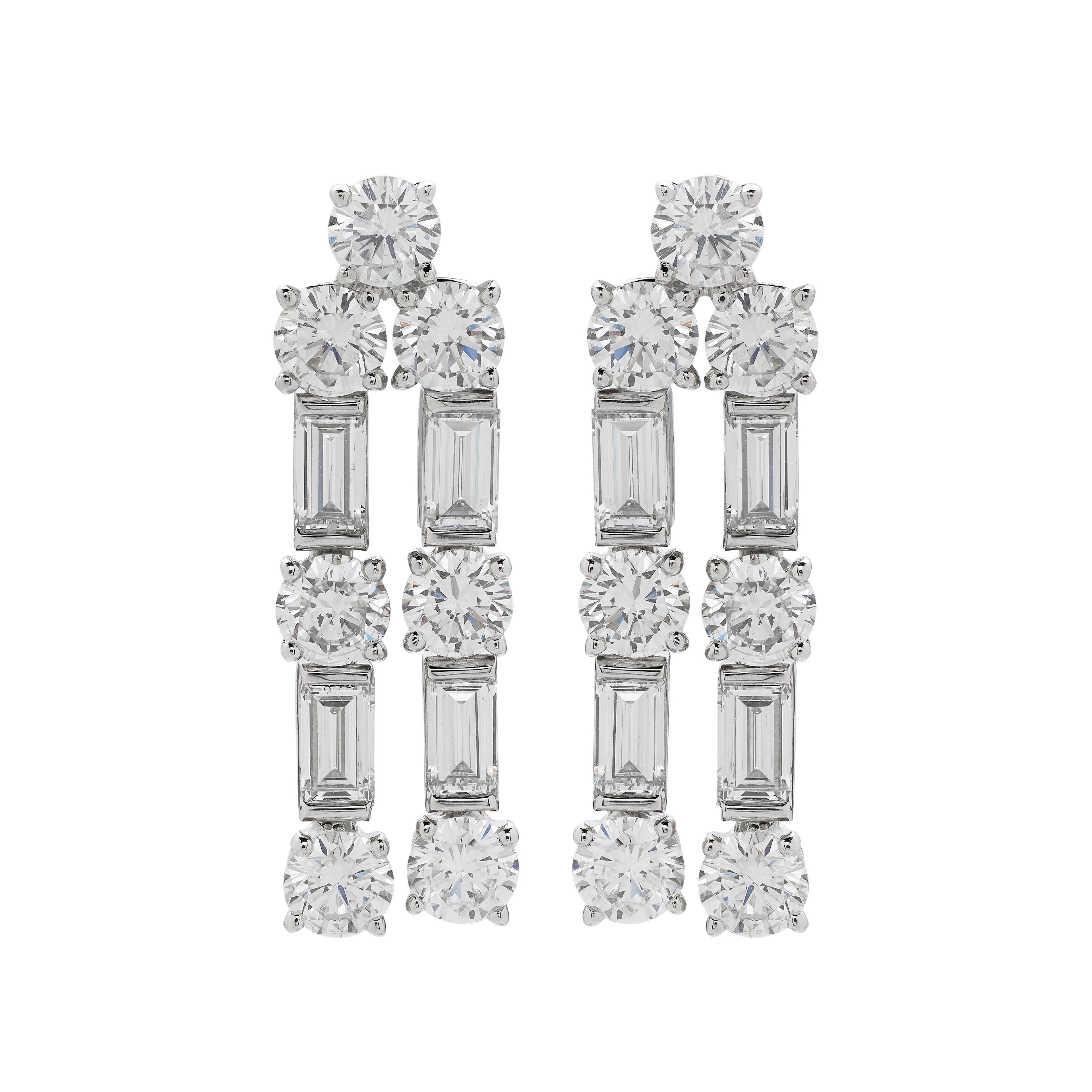 White Gold and Diamond Casino Earrings