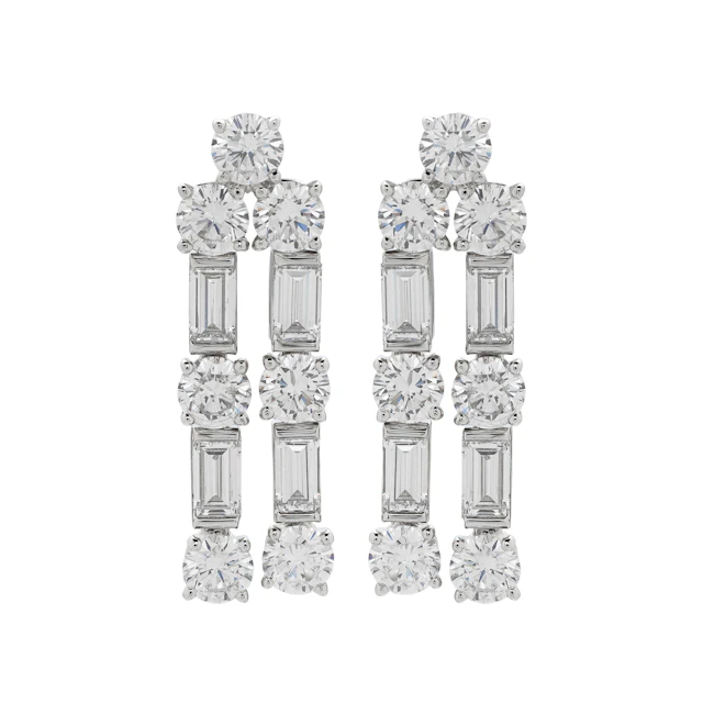 White Gold and Diamond Casino Earrings