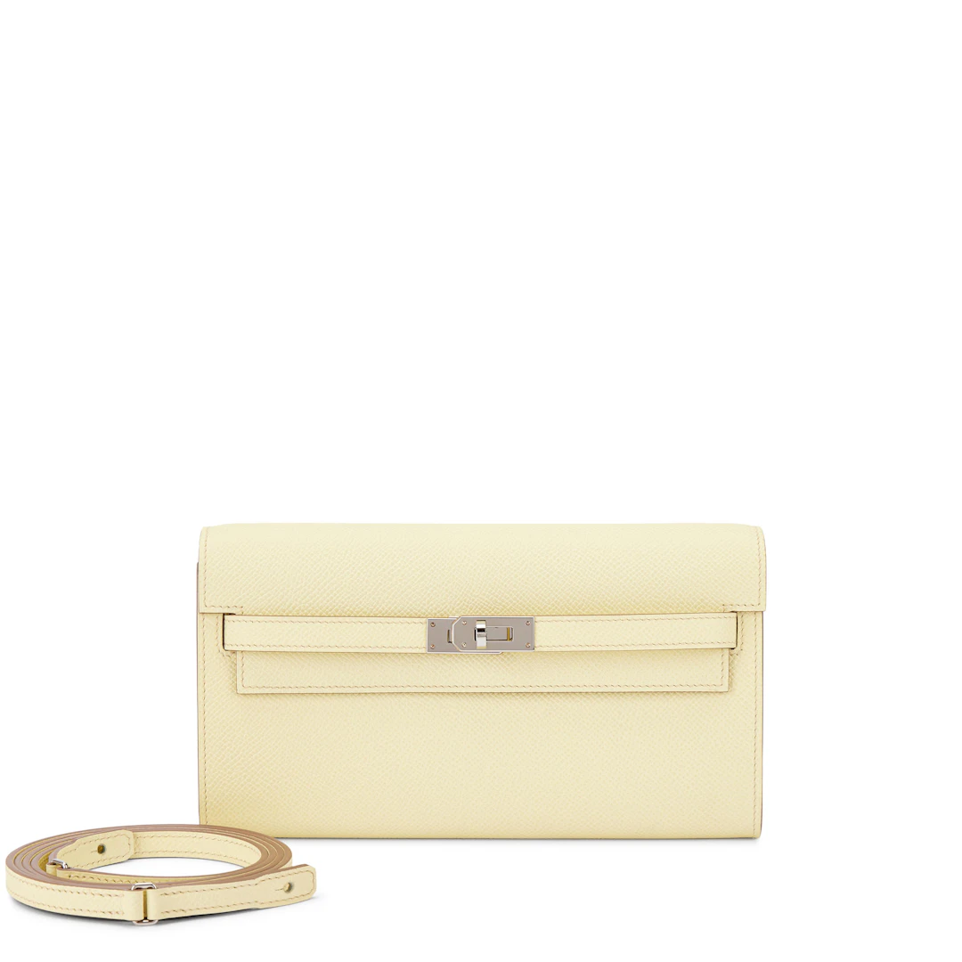 Jaune Milton Epsom Kelly-To-Go Wallet Palladium Hardware, 2025
