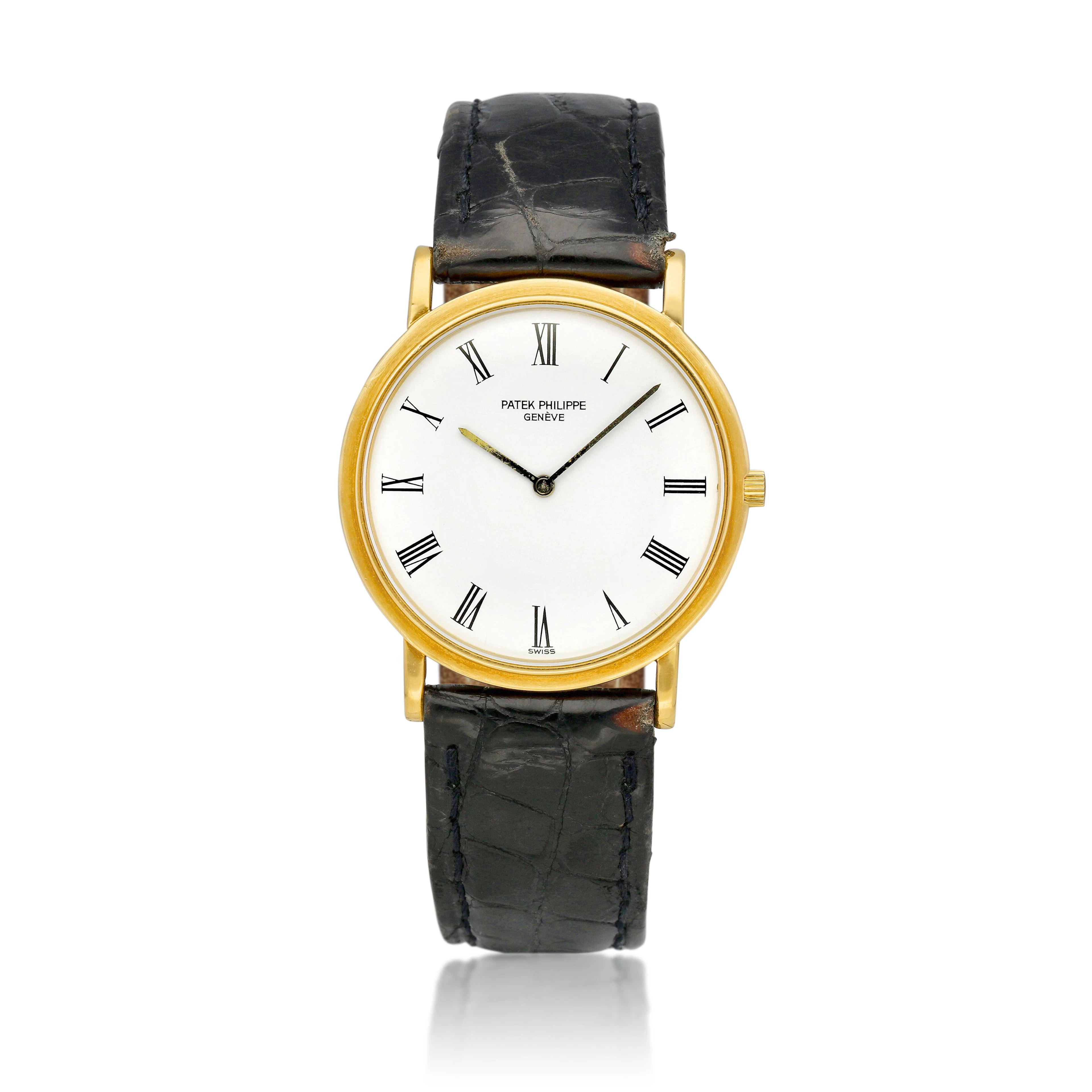 Calatrava (Reference 3520). A 32mm yellow gold manual wind wristwatch. 1990