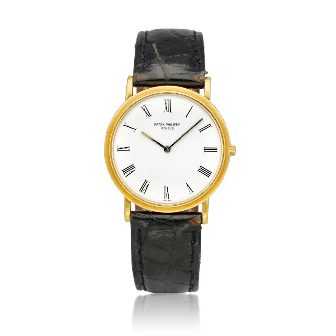 Calatrava (Reference 3520). A 32mm yellow gold manual wind wristwatch. 1990