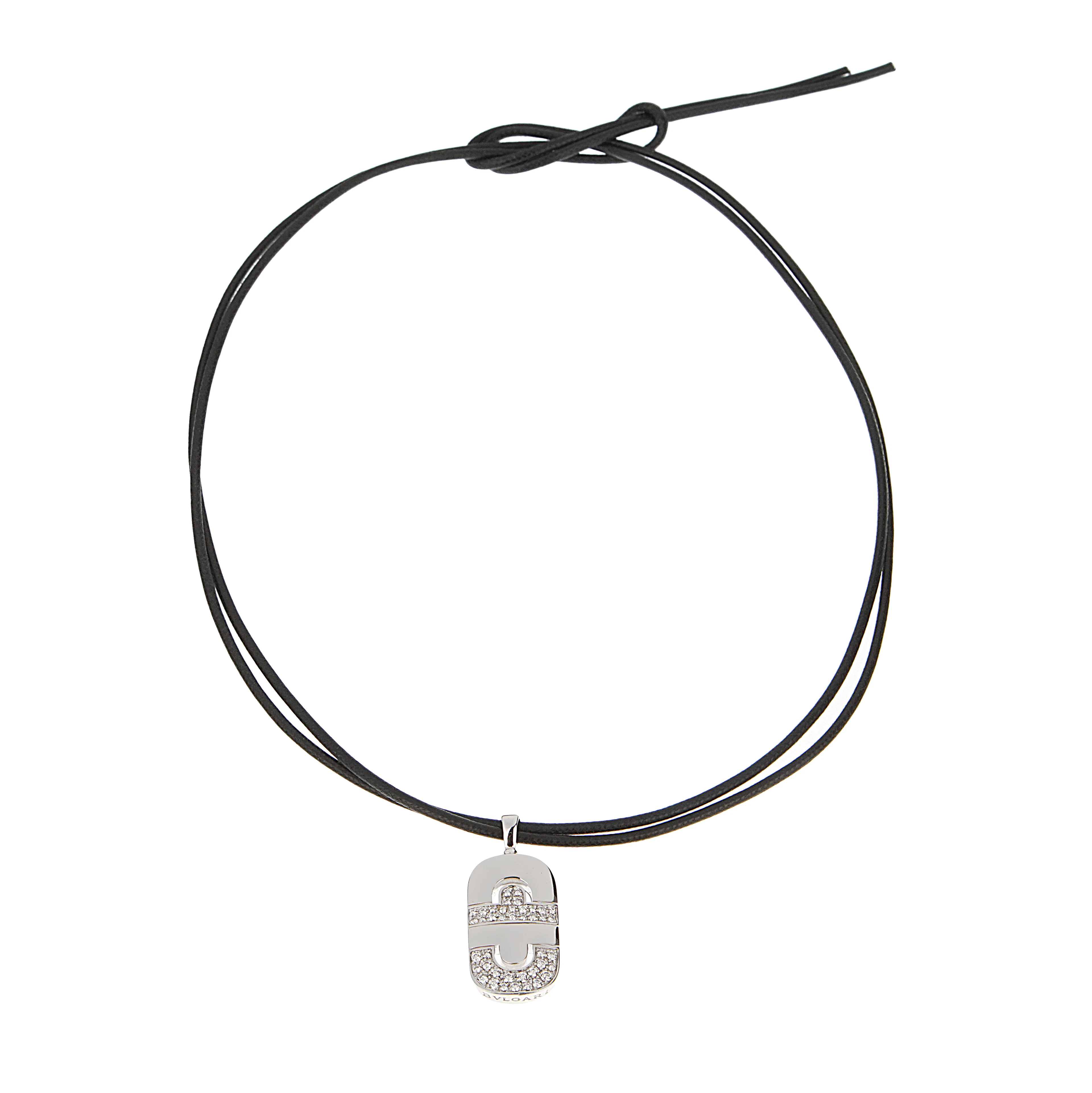 White Gold and Diamond Parentesi Pendant Necklace