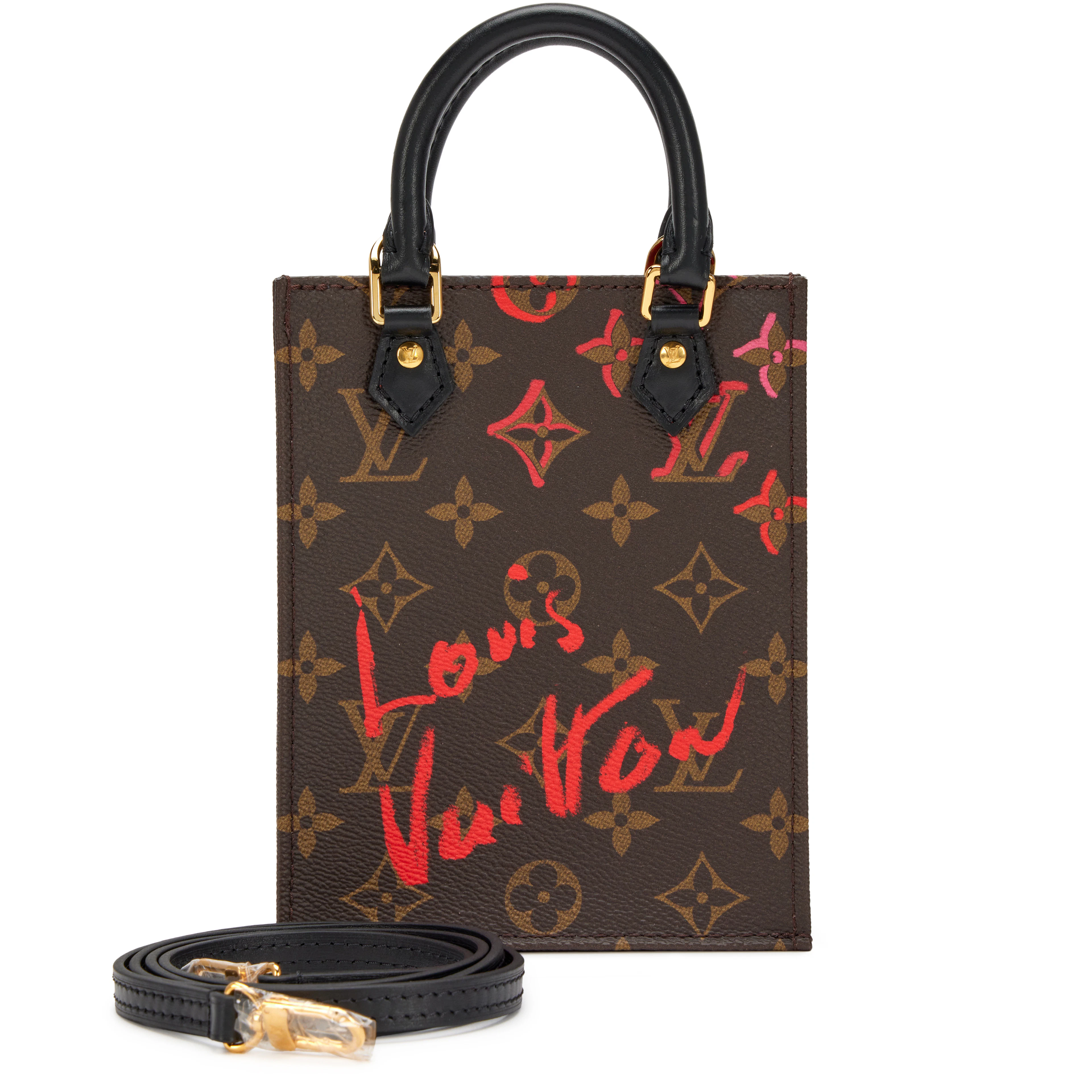 Brown Monogram Coated Canvas Fall in Love Petit Sac Plat Bag Gold