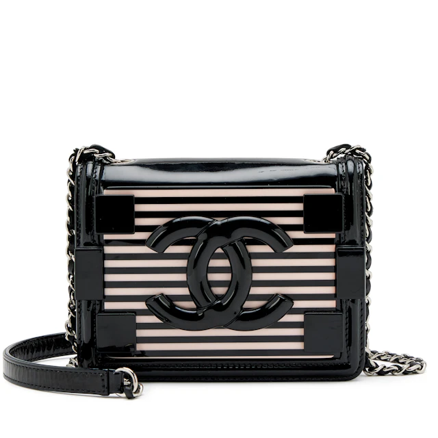 Pink and Black Plexiglass and Leather Boy Brick Flap Bag Silver Hardware, 2014