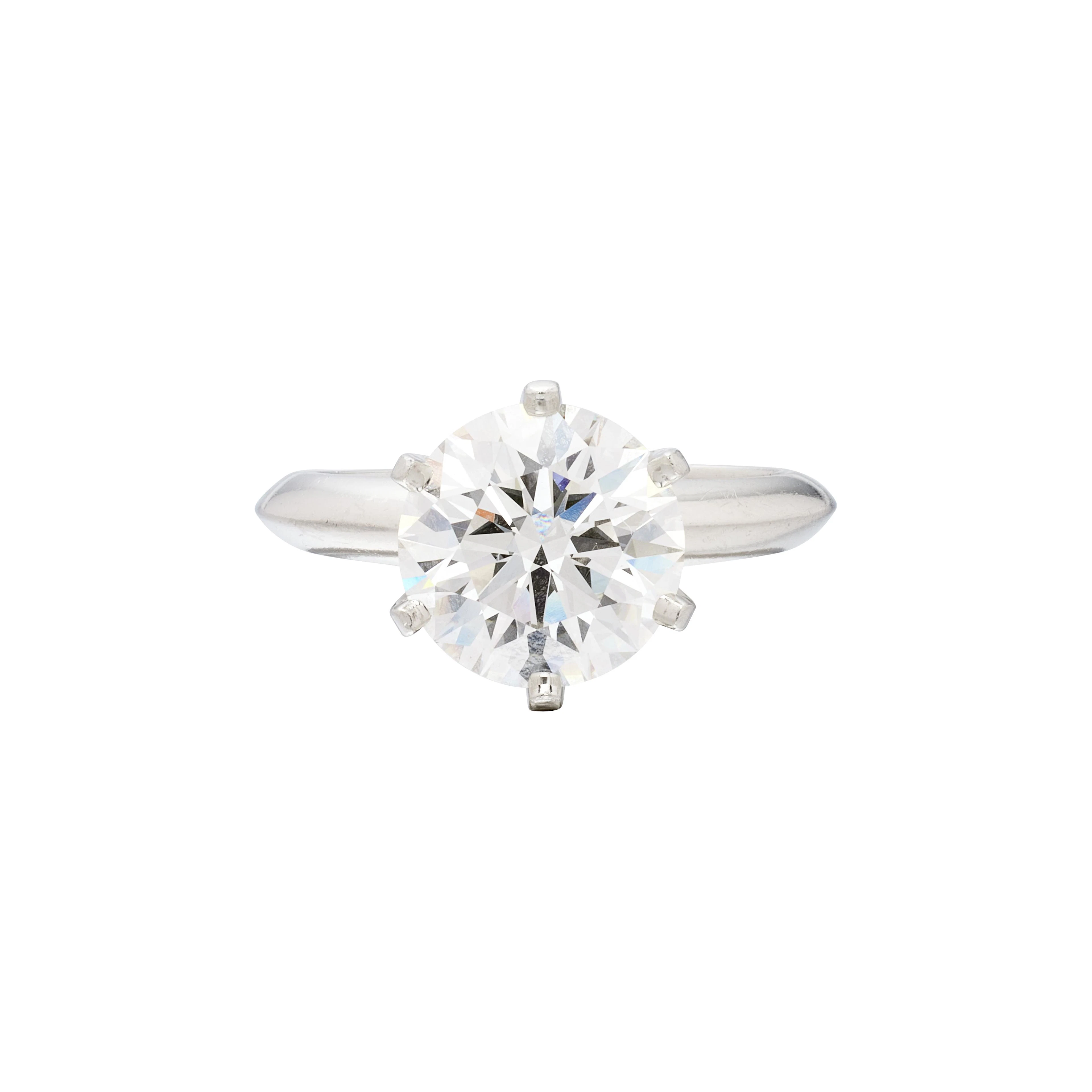 Platinum and 3.06ct Round Brilliant Cut Diamond Engagement Ring