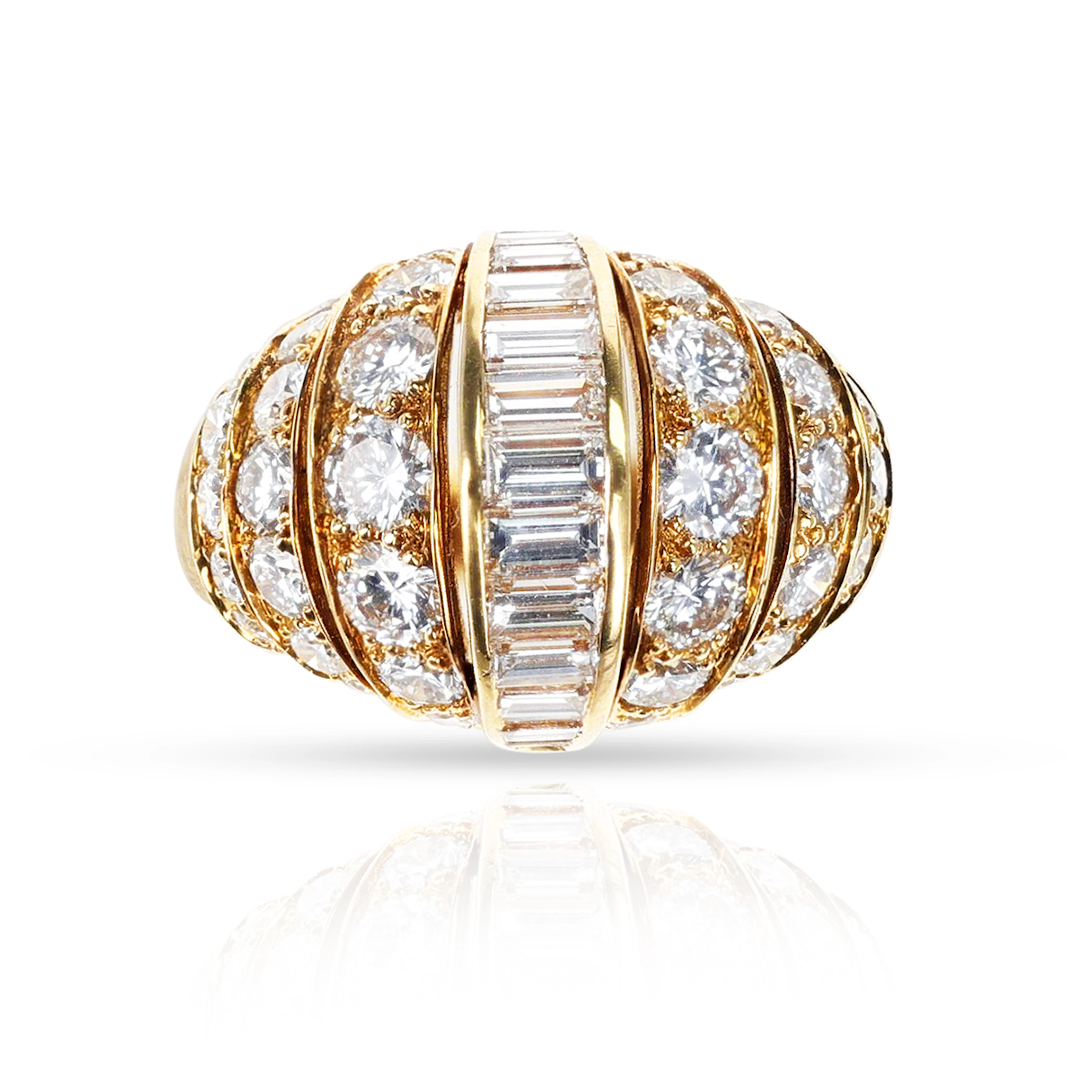Gold and Diamond Bombé Ring