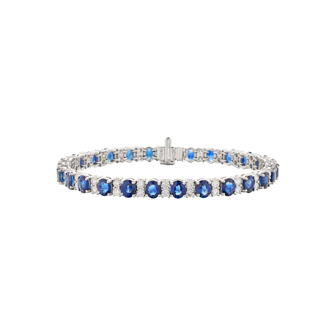 White Gold, 13.38ctw Sapphire and Diamond Bracelet