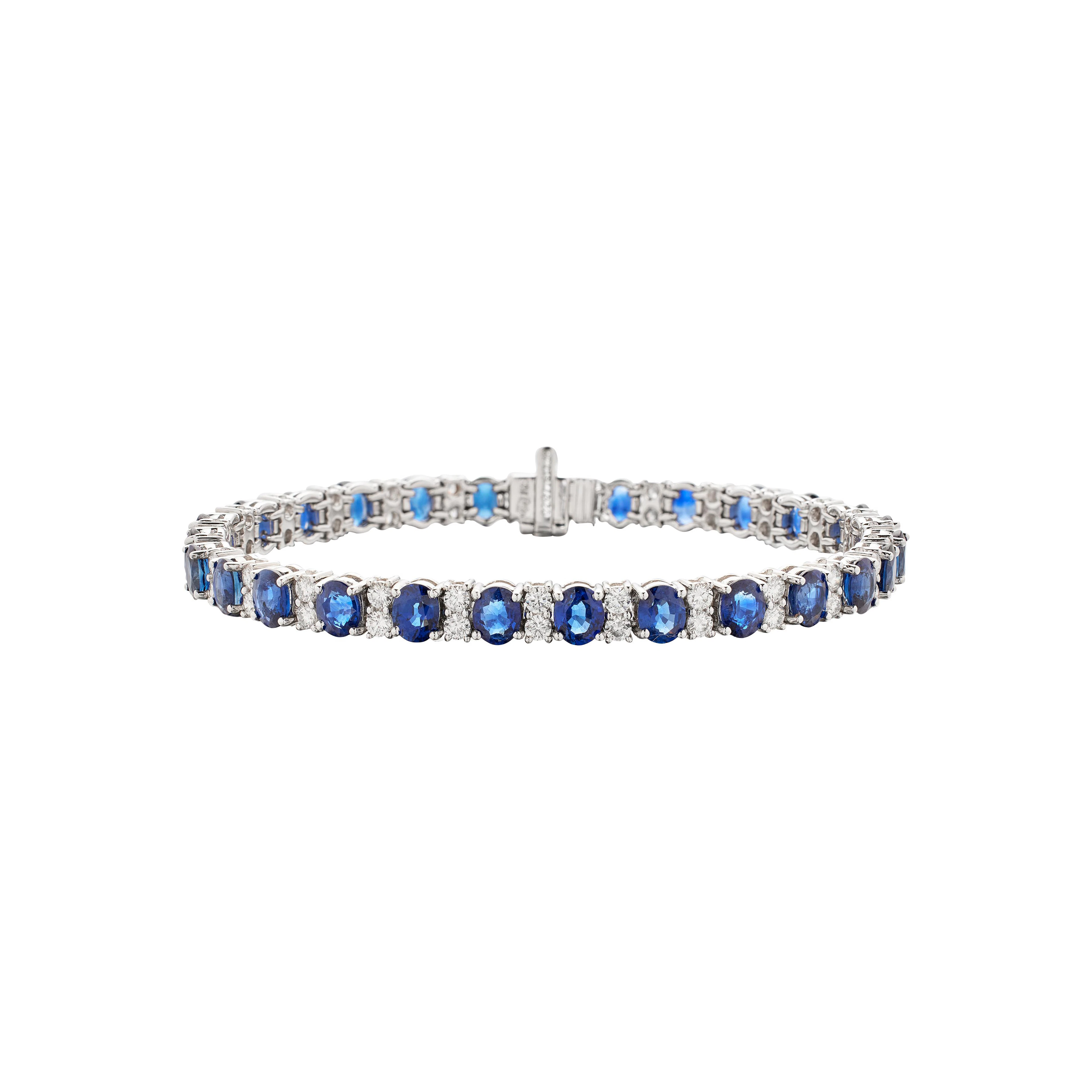 White Gold, 13.38ctw Sapphire and Diamond Bracelet