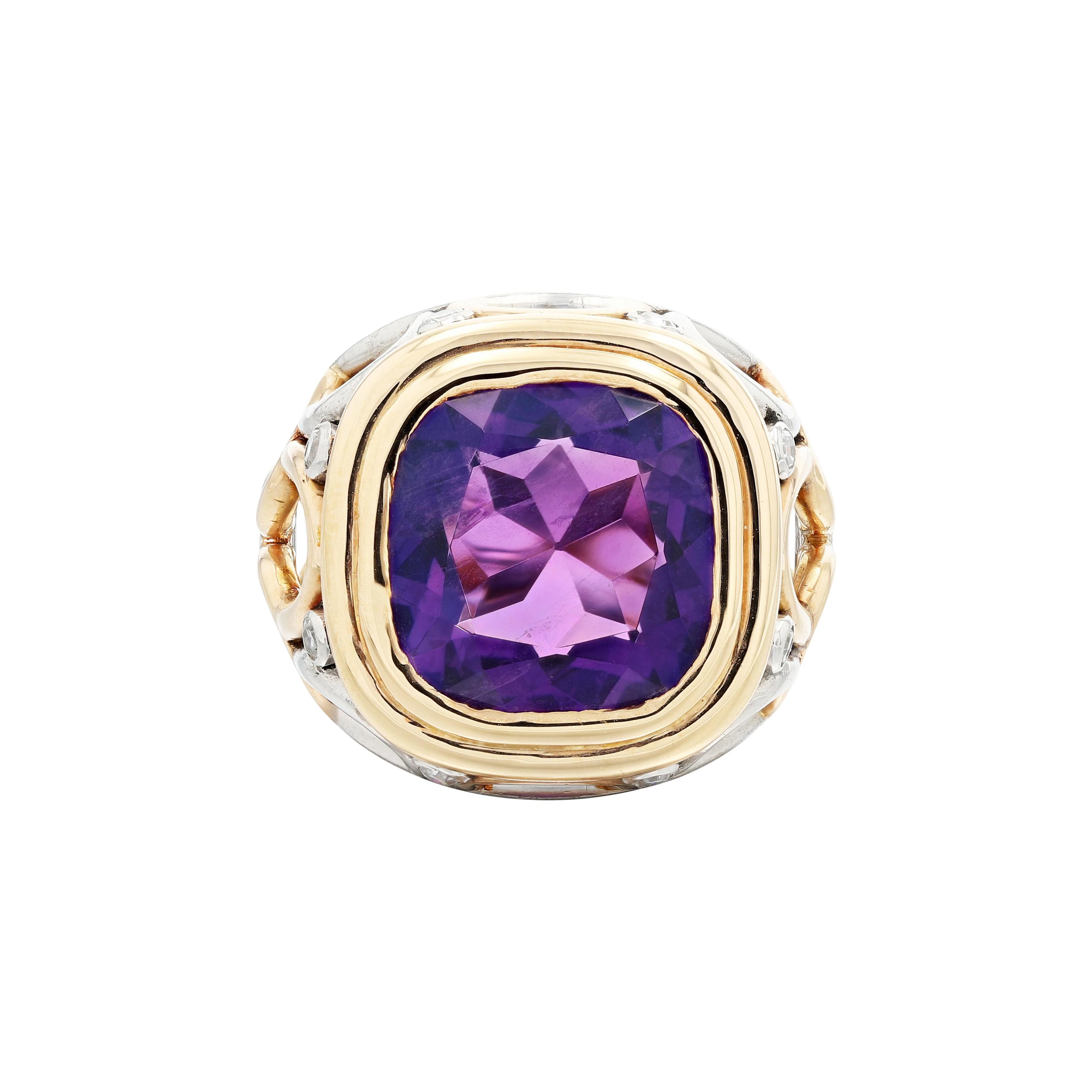 Bague améthyste et diamants | Amethyst and diamond ring