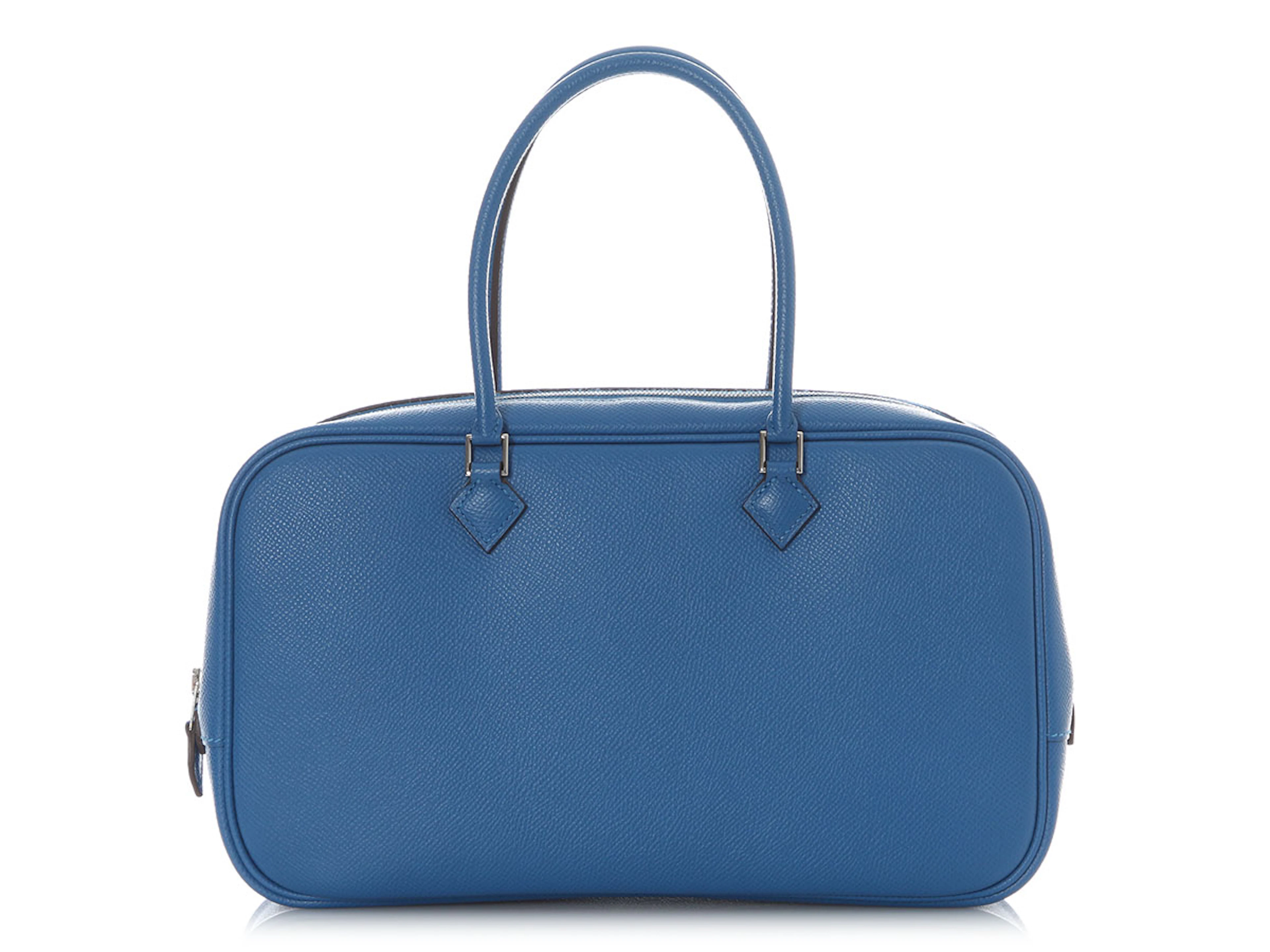 Bleu Mykonos Epsom Plume Elan 28 Palladium Hardware, 2011