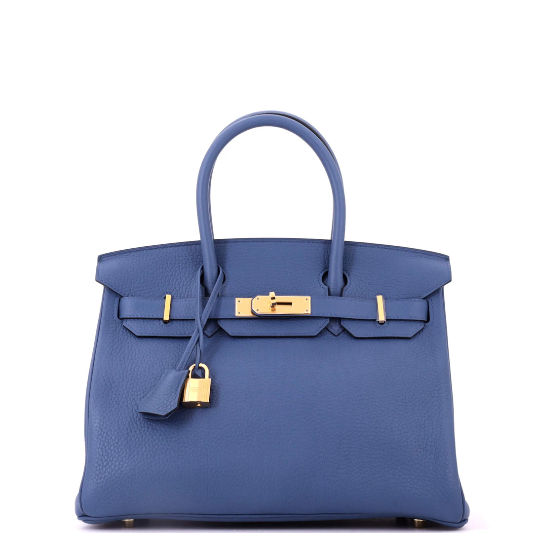 Bleu Azur Clemence Birkin 30 Gold Hardware, 2016